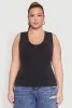 Plus Size Seamless Mineral Wash V Neck Tank Top sold by Rainbow