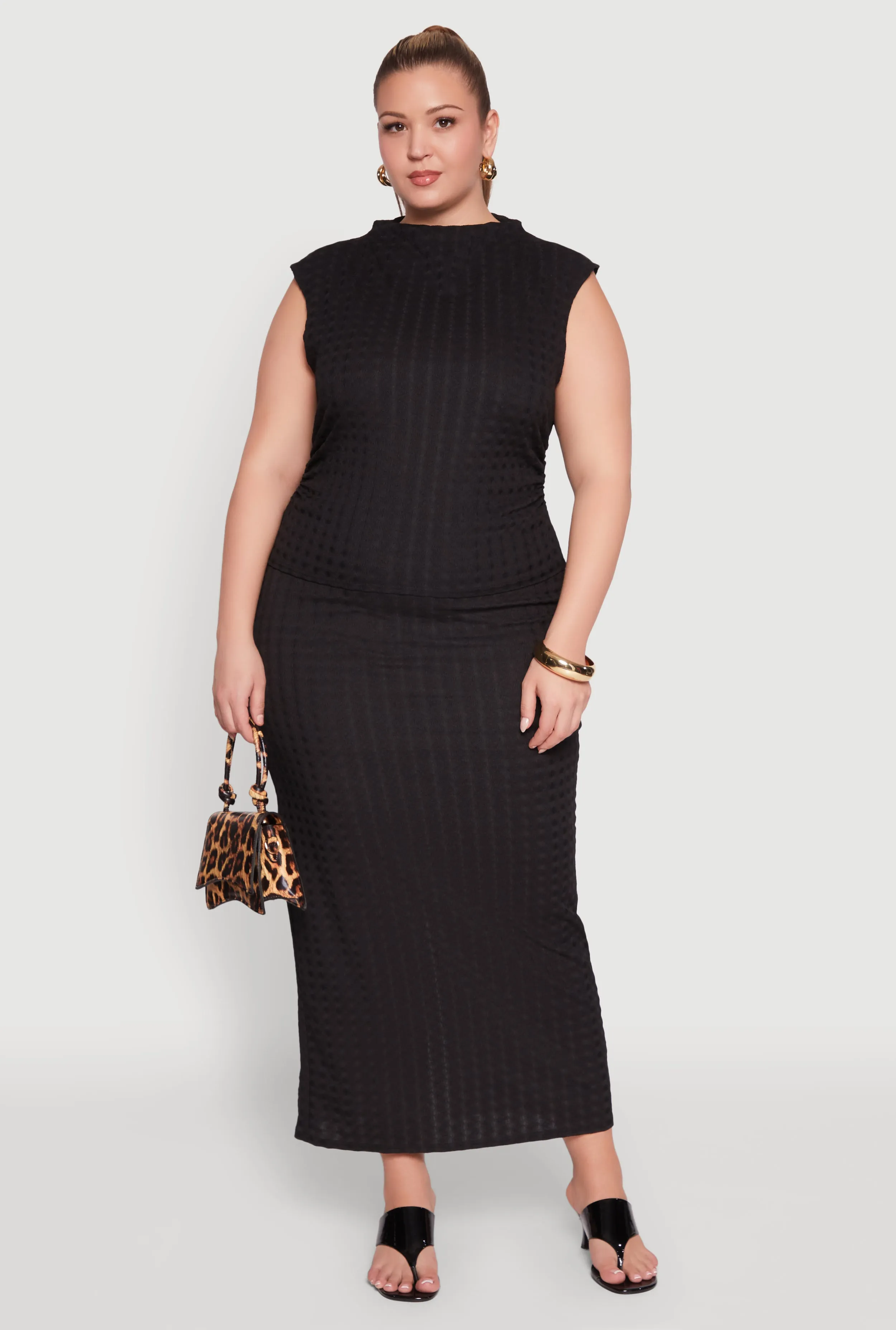 Plus Size Textured Knit Mock Neck Tank Top sold by Rainbow product image thumbnail 2