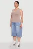 Plus Size Seamless Mineral Wash V Neck Tank Top sold by Rainbow