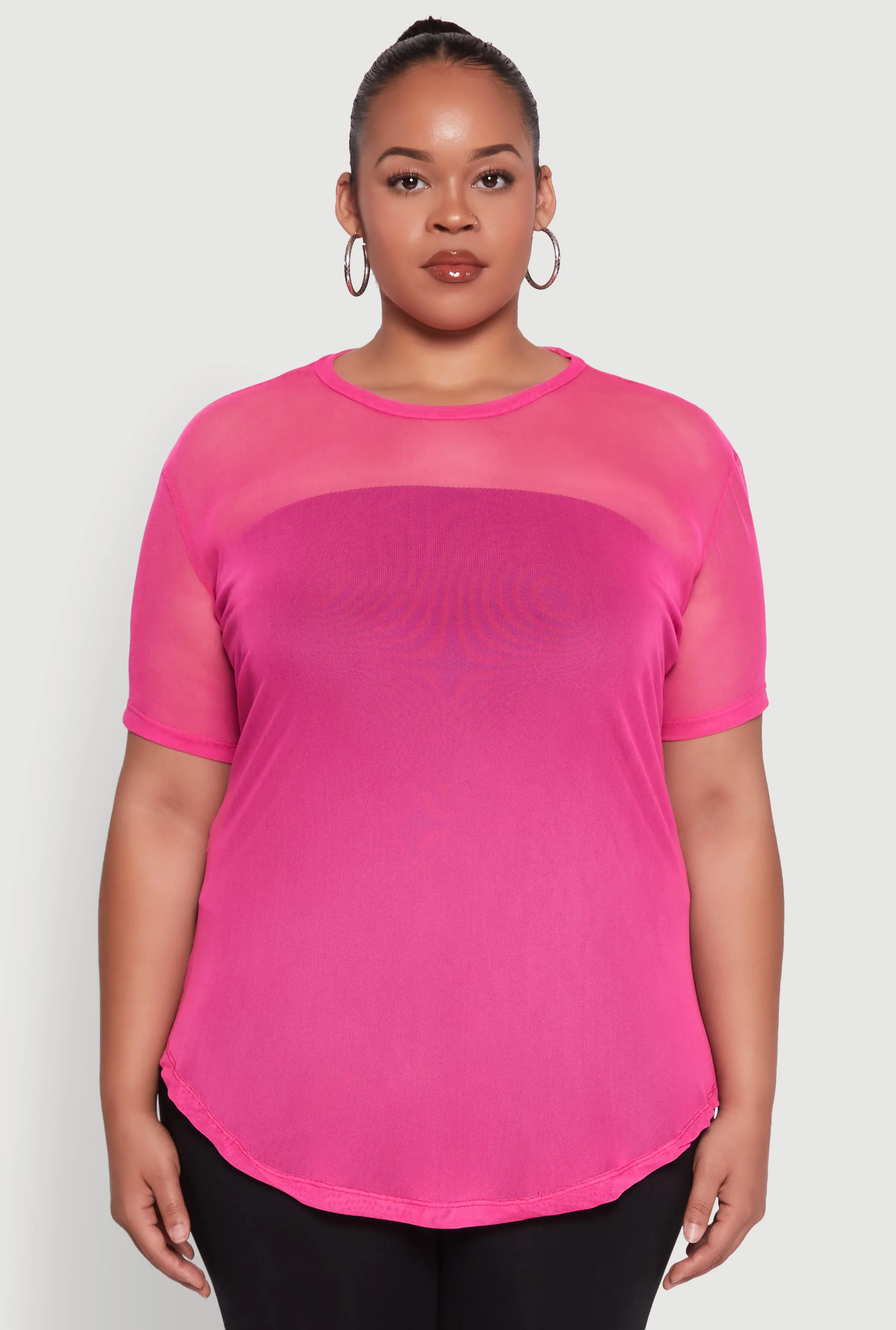 Plus Size Mesh Crew Neck Tunic Top sold by Rainbow product image thumbnail 2