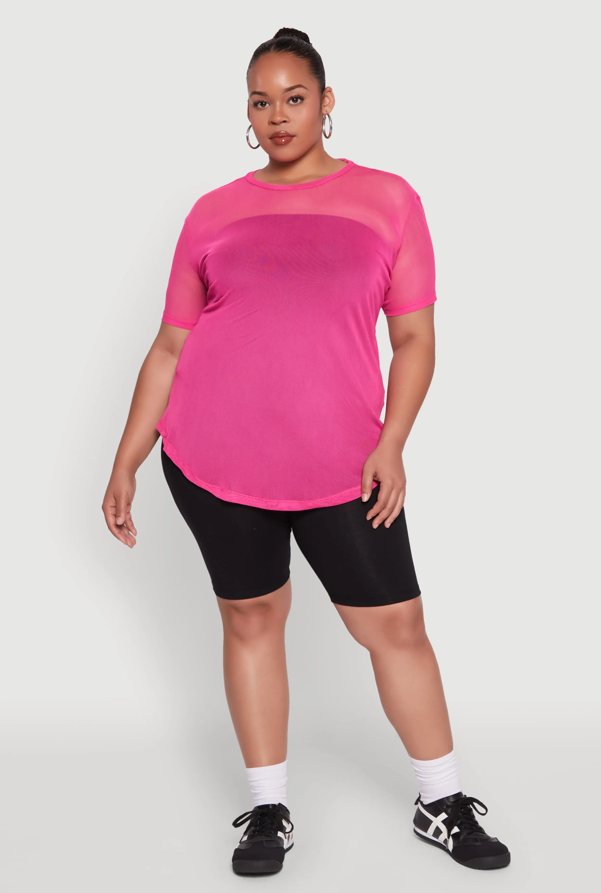 Plus Size Mesh Crew Neck Tunic Top sold by Rainbow product image thumbnail 3