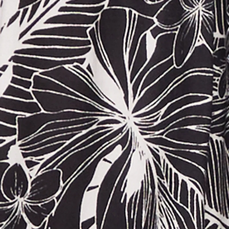 Plus Size Smocked Shark Bite Leaf Print Dress sold by Rainbow product image thumbnail 4