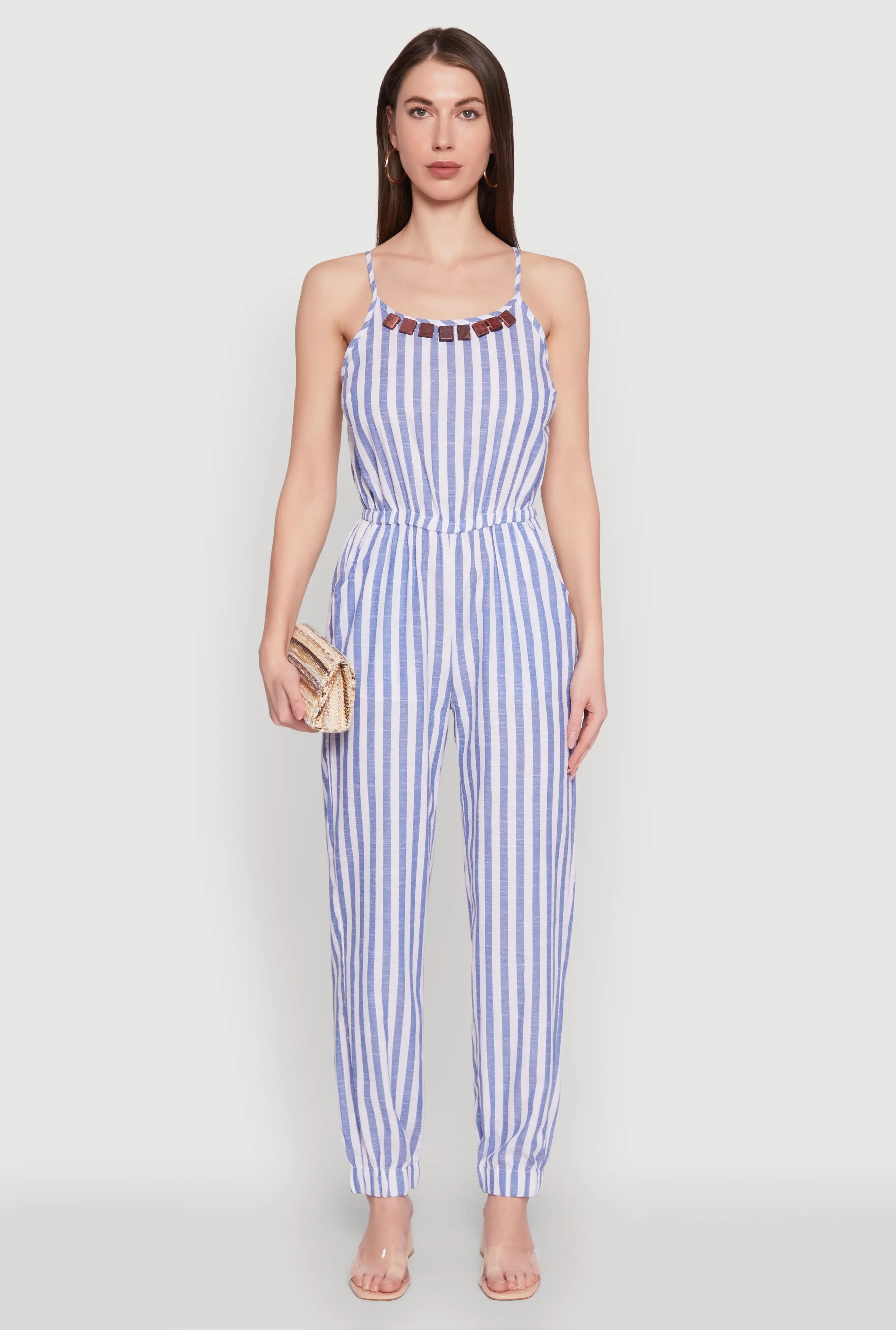 Wooden Beaded Detail Striped Jumpsuit sold by Rainbow product image thumbnail 2