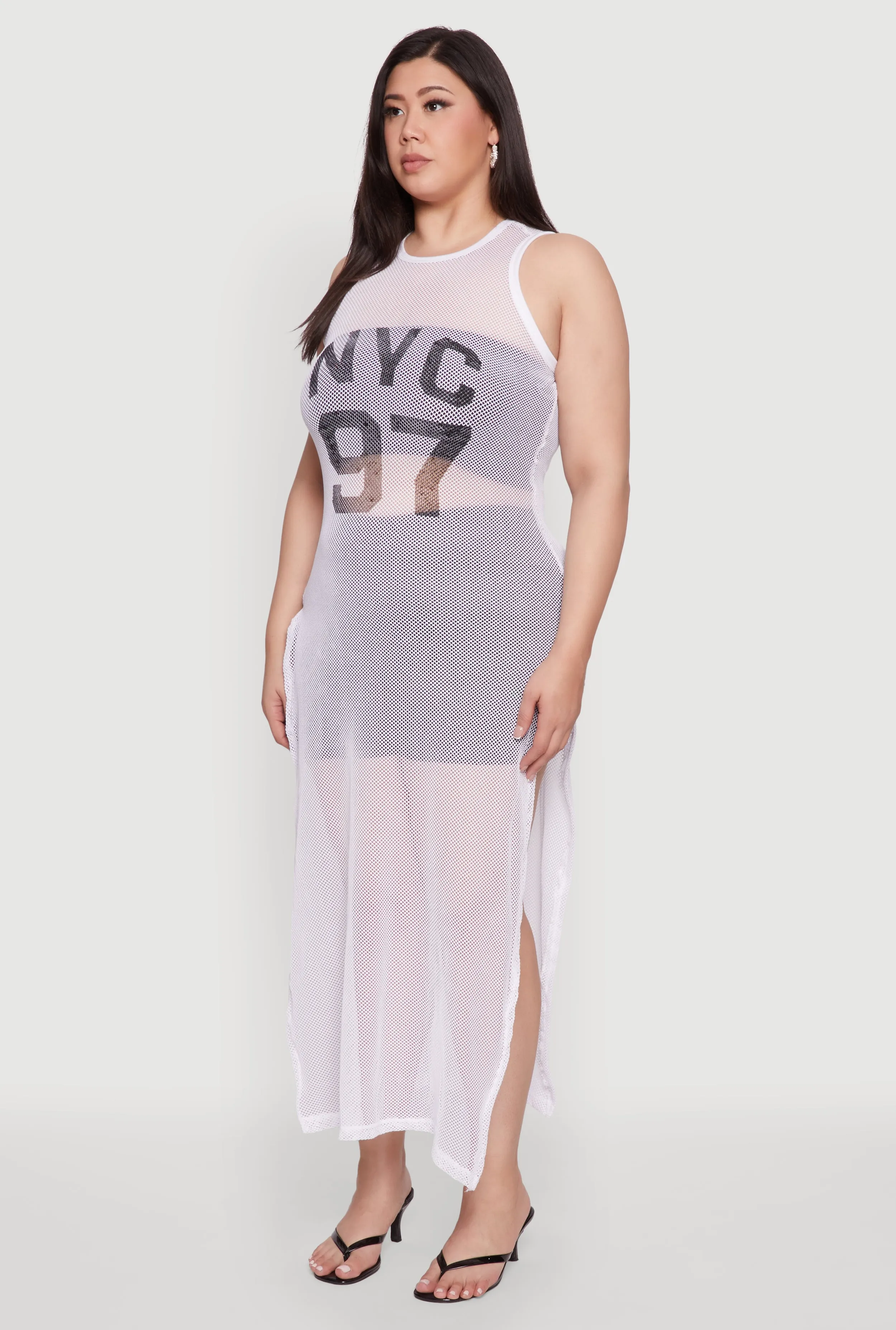 Plus Size NYC 97 Fishnet Maxi Top sold by Rainbow product image thumbnail 3