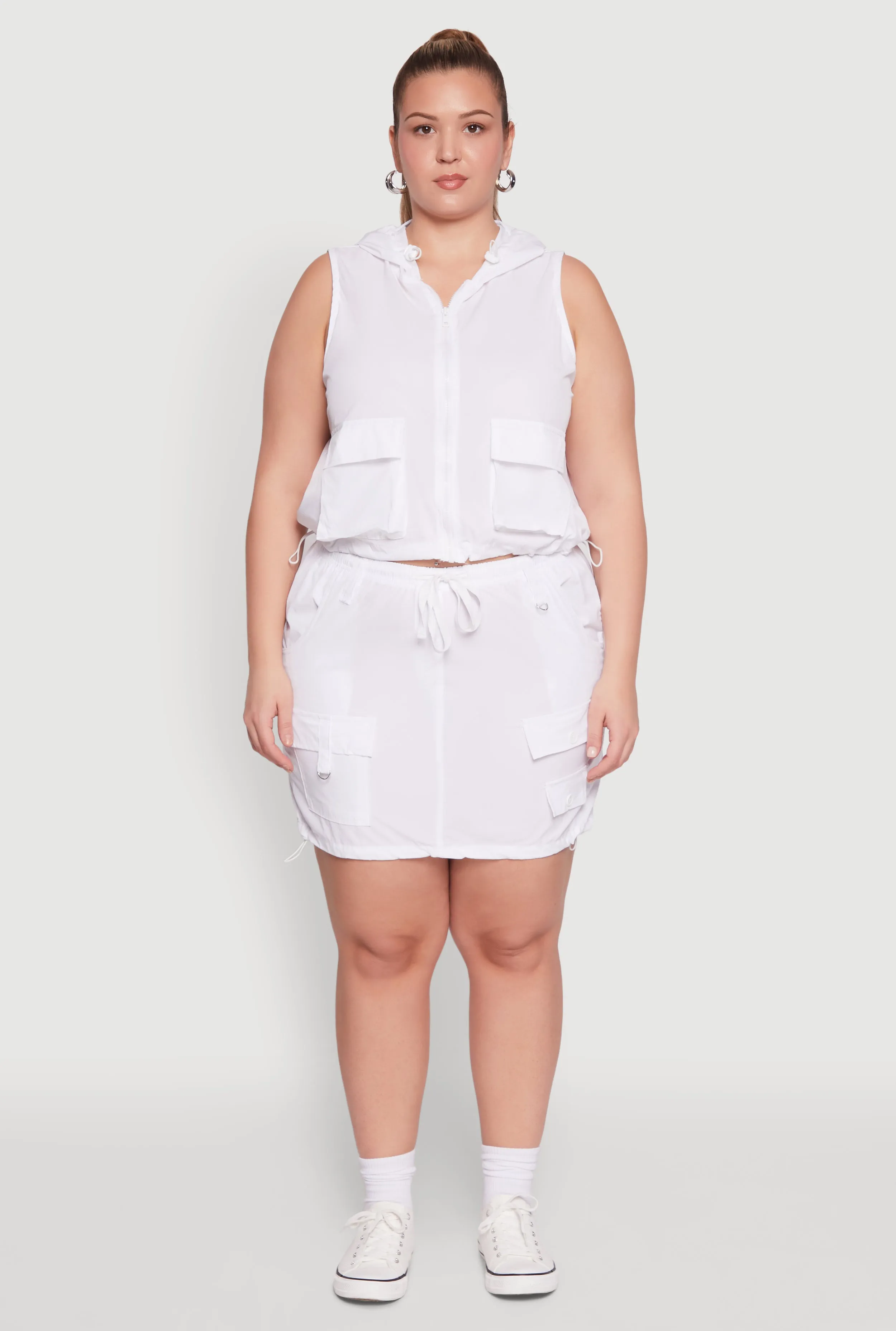 Plus Size Drawstring Waist Cargo Skirt sold by Rainbow product image thumbnail 2