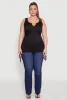Plus Size Notch Neck Drawstring Side Tank Top sold by Rainbow