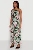 Tropical Leaf Print Maxi Sundress sold by Rainbow