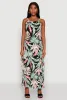 Tropical Leaf Print Maxi Sundress sold by Rainbow