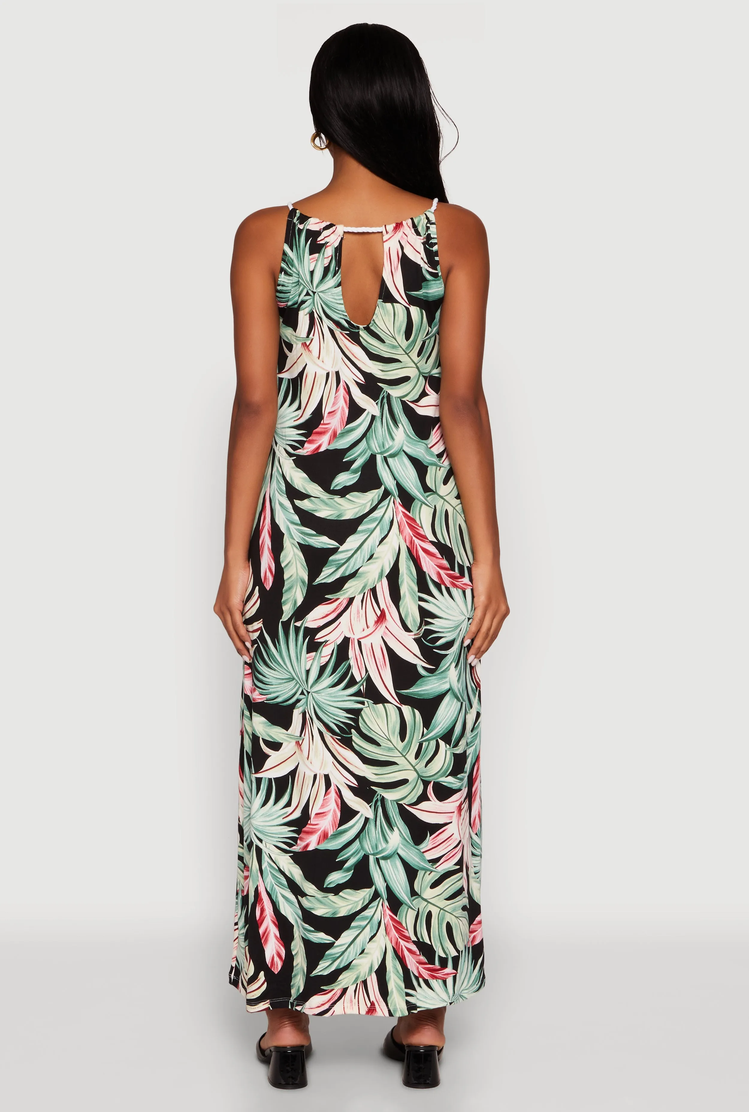 Tropical Leaf Print Maxi Sundress sold by Rainbow product image thumbnail 5
