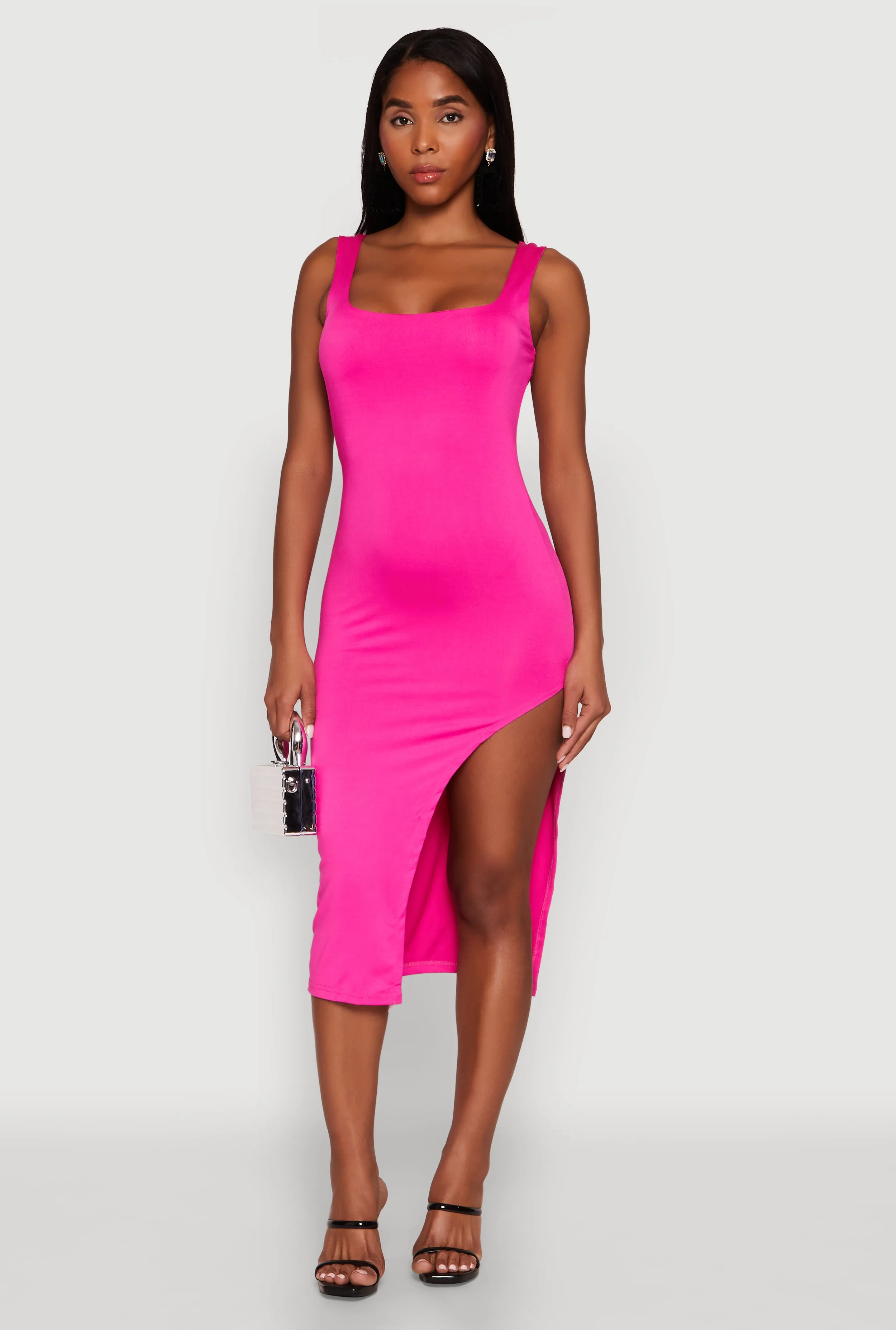 Asymmetrical Side Slit Midi Dress sold by Rainbow product image thumbnail 2