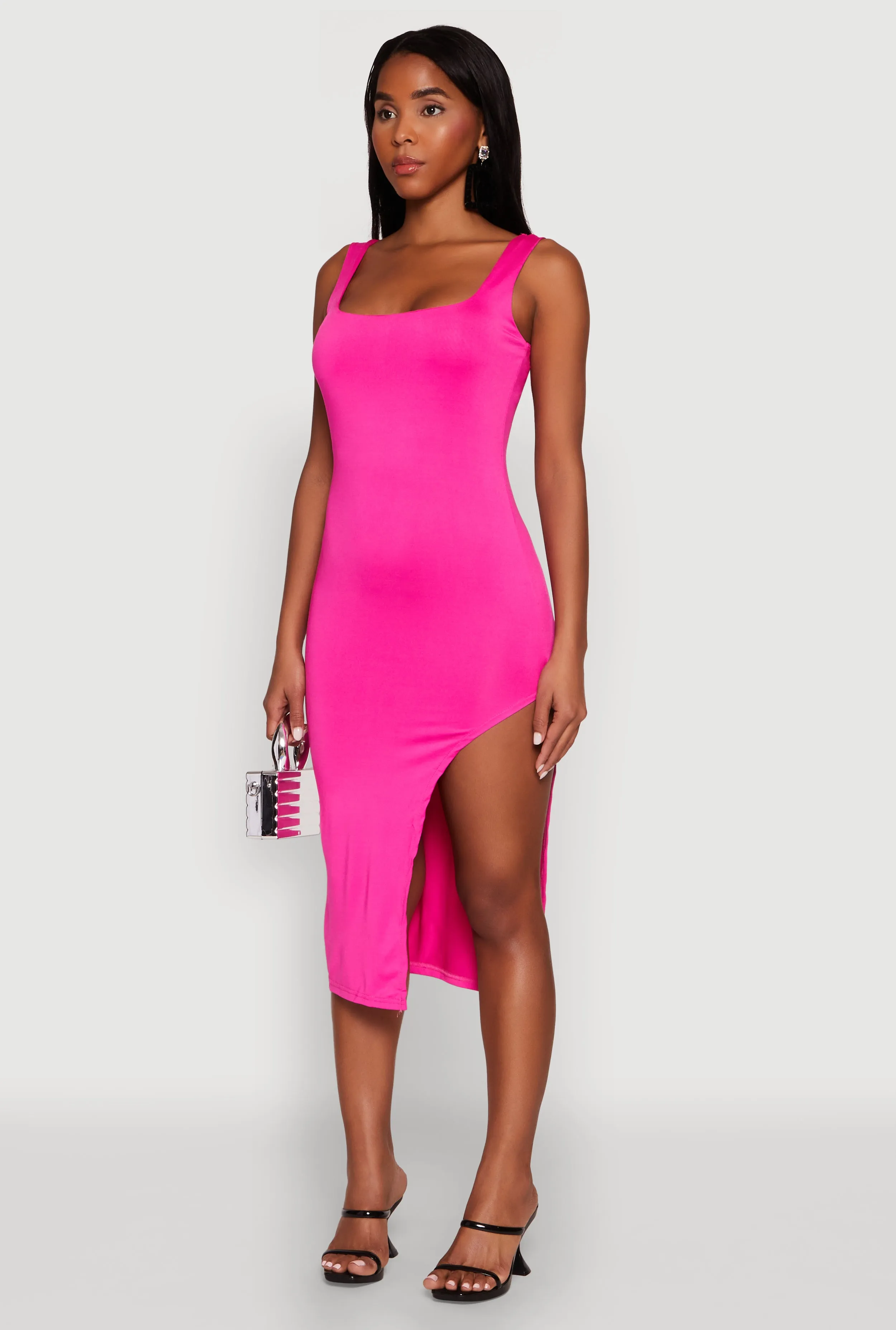 Asymmetrical Side Slit Midi Dress sold by Rainbow product image thumbnail 3