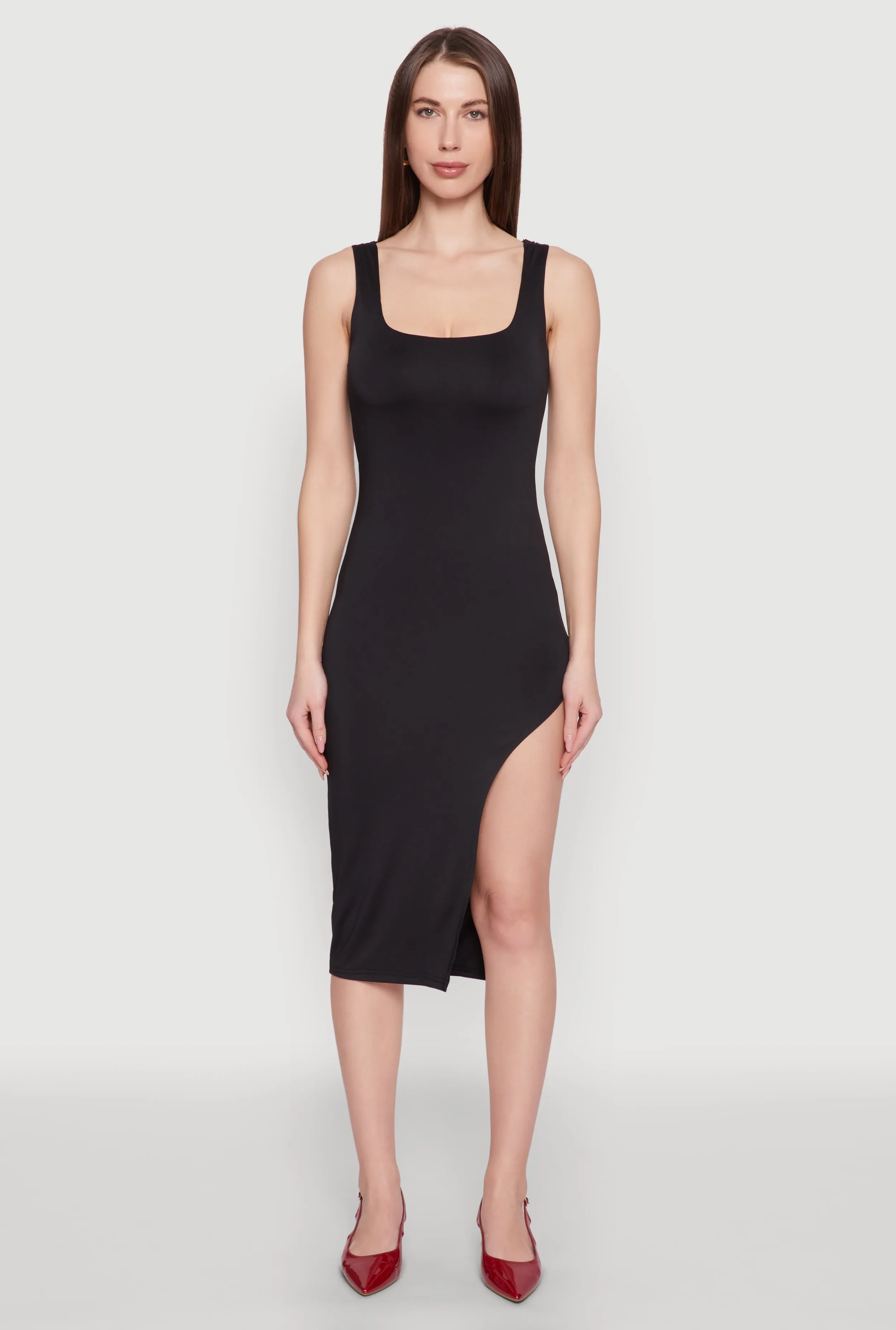 Asymmetrical Side Slit Midi Dress sold by Rainbow product image thumbnail 2