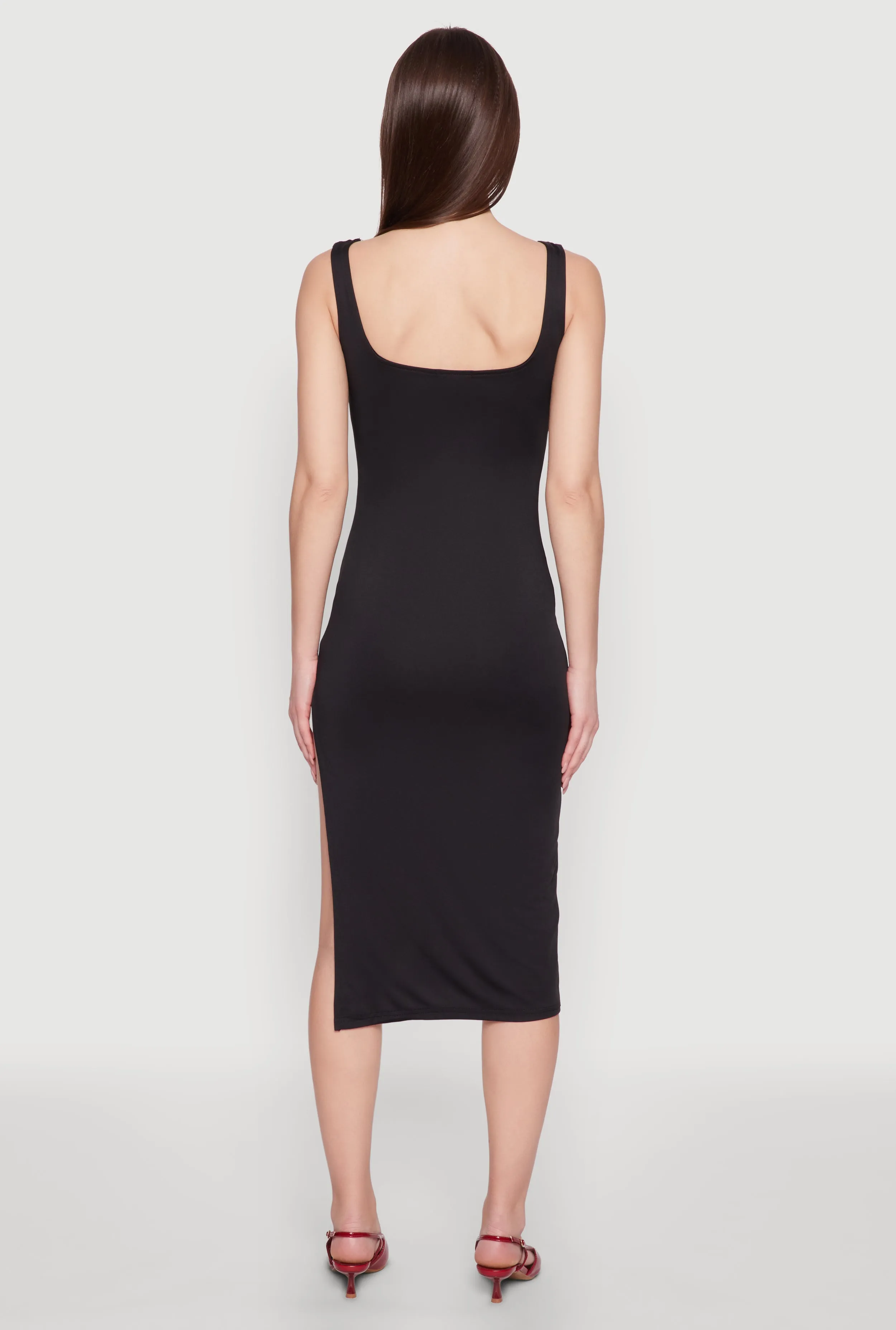 Asymmetrical Side Slit Midi Dress sold by Rainbow product image thumbnail 5