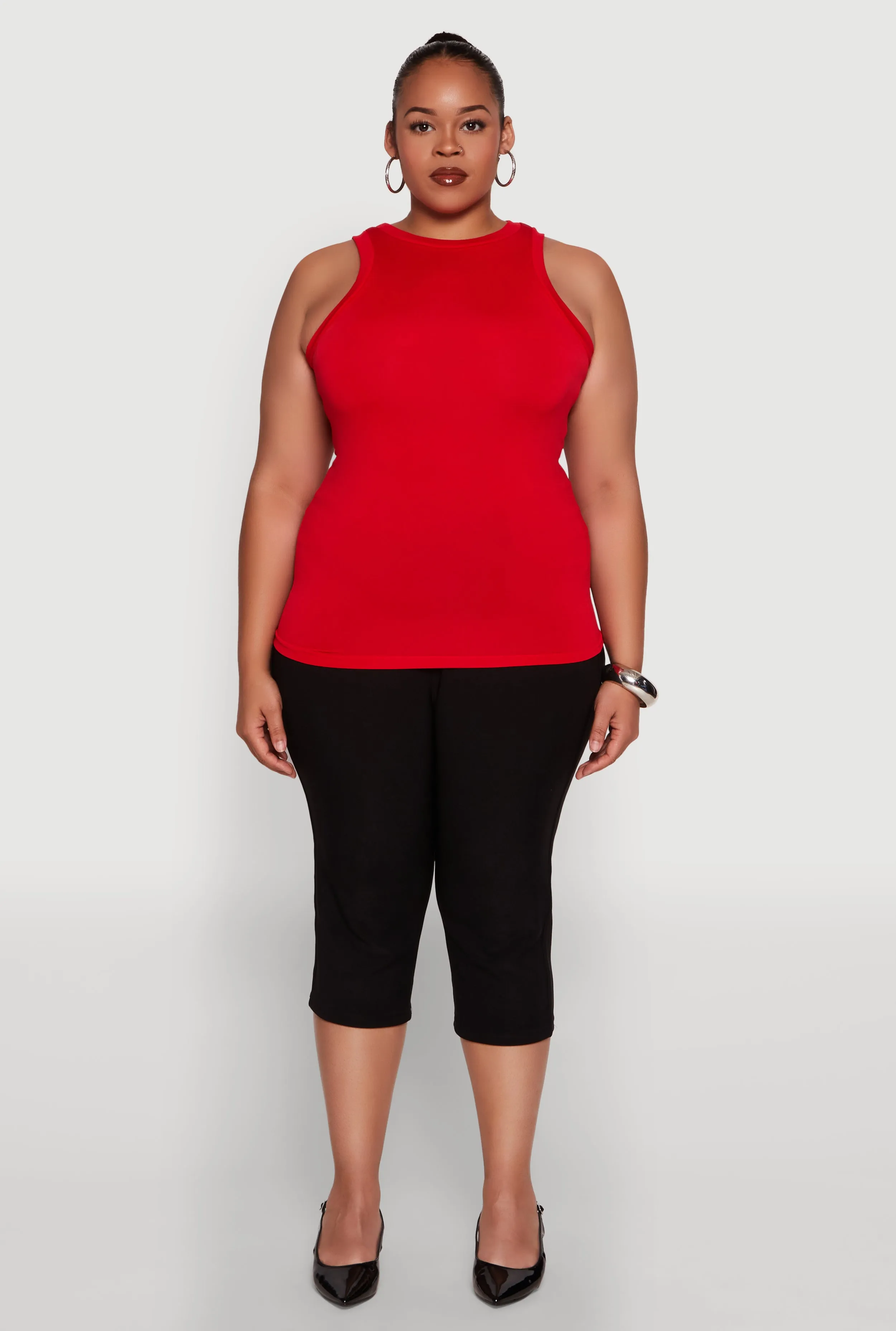 Plus Size Seamless Crew Neck Tank Top sold by Rainbow