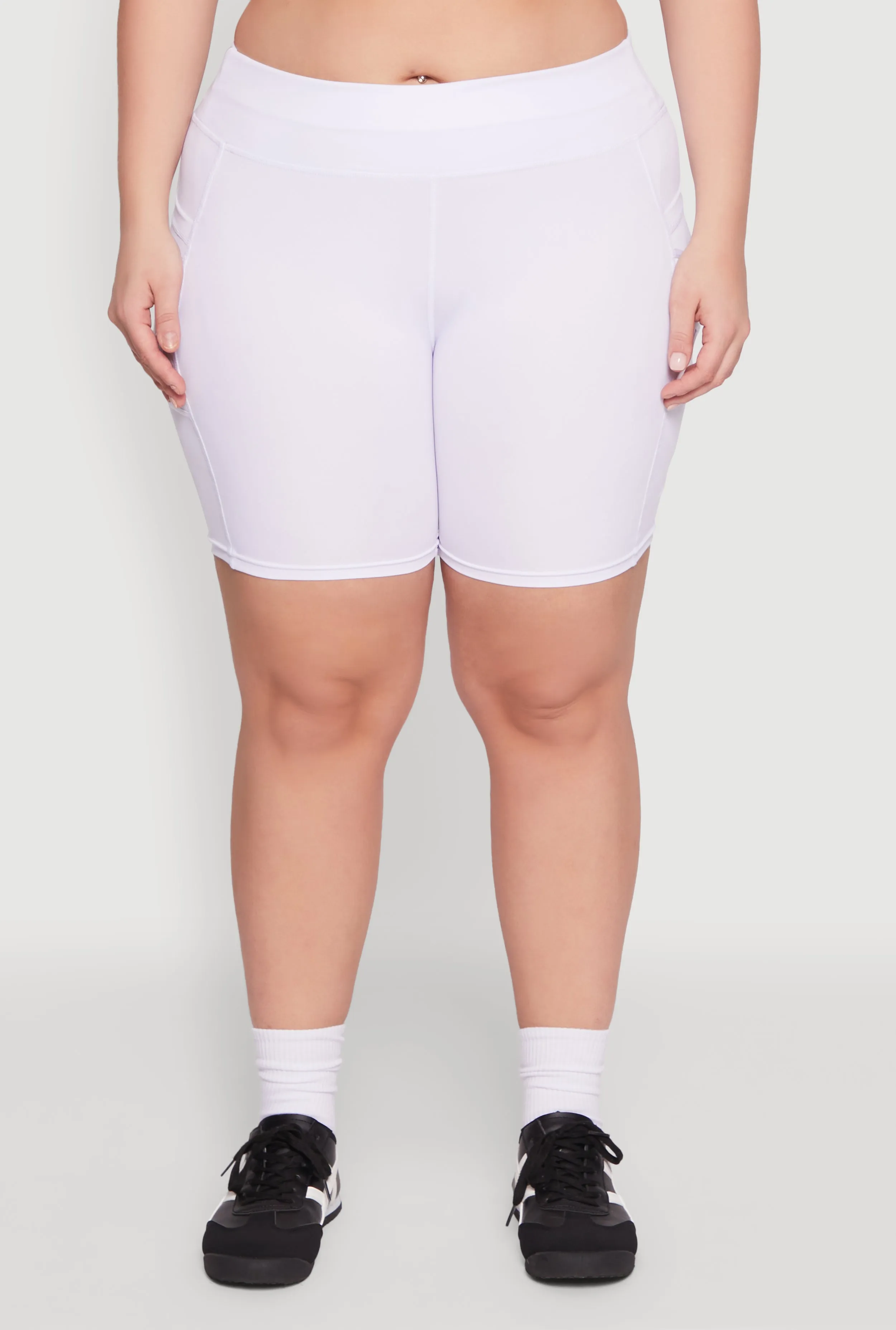 Plus Size Caged Mesh Cell Phone Pocket Biker Shorts sold by Rainbow product image thumbnail 5