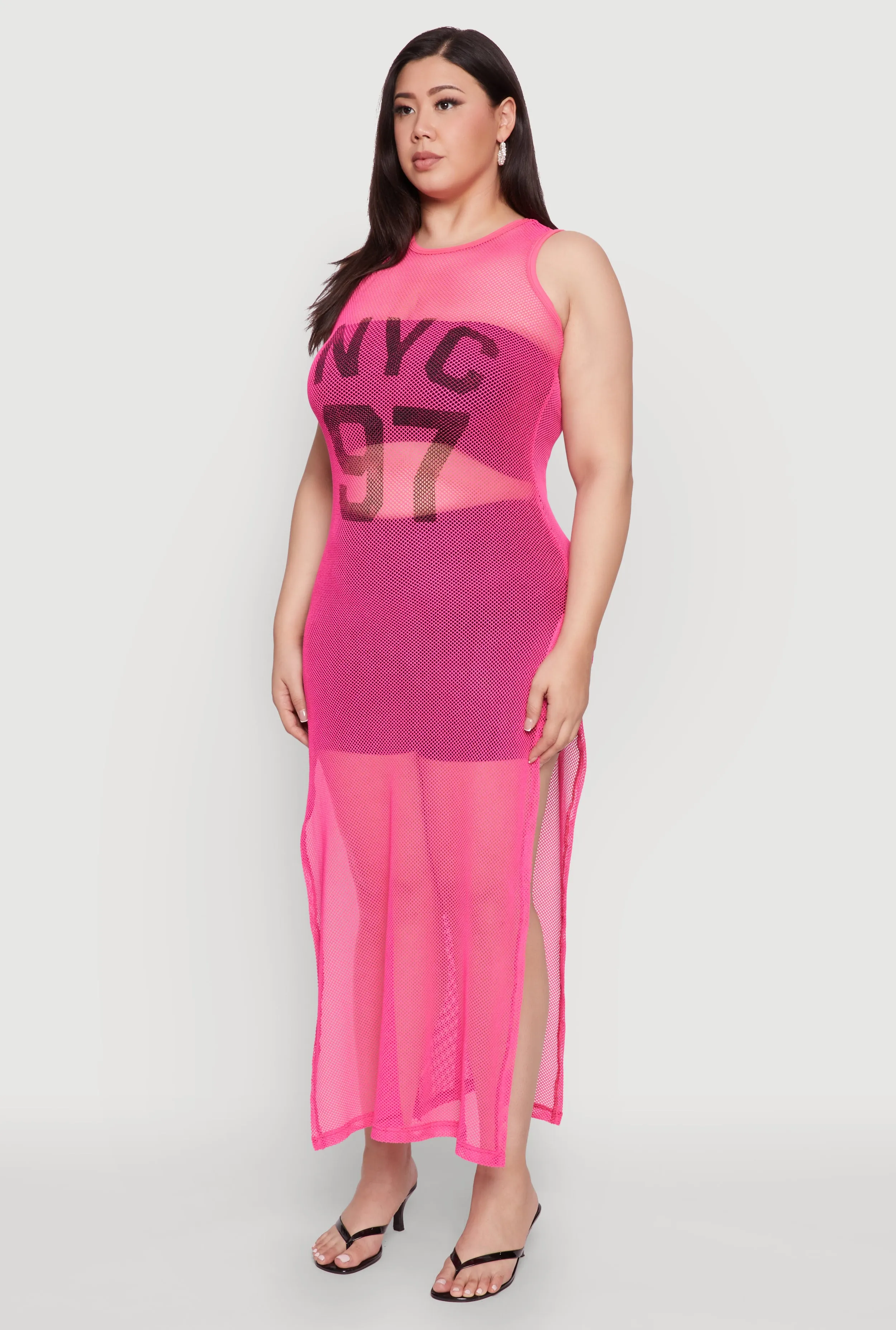 Plus Size NYC 97 Fishnet Maxi Top sold by Rainbow product image thumbnail 3