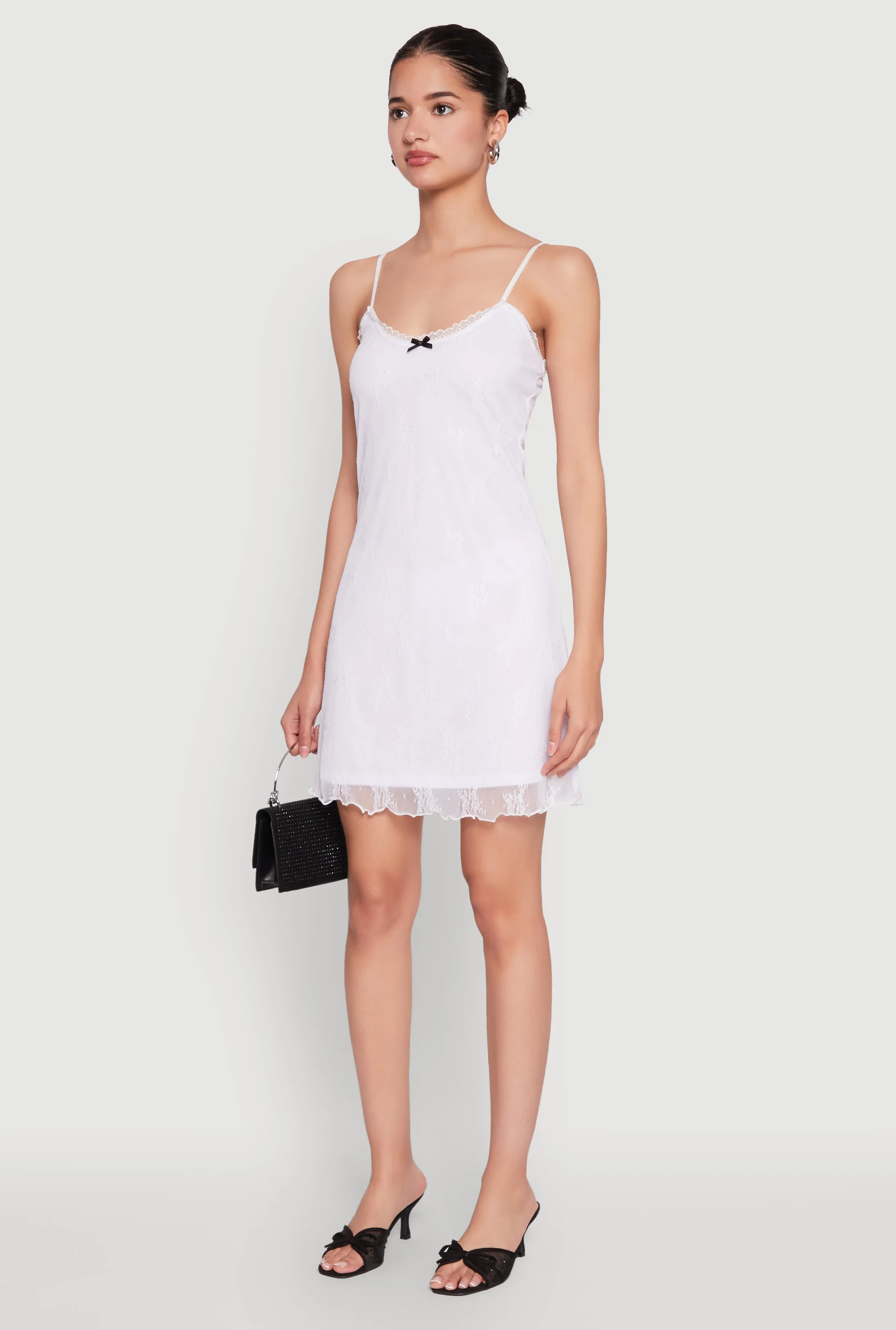 Floral Lace Overlay Mini Dress sold by Rainbow product image thumbnail 3
