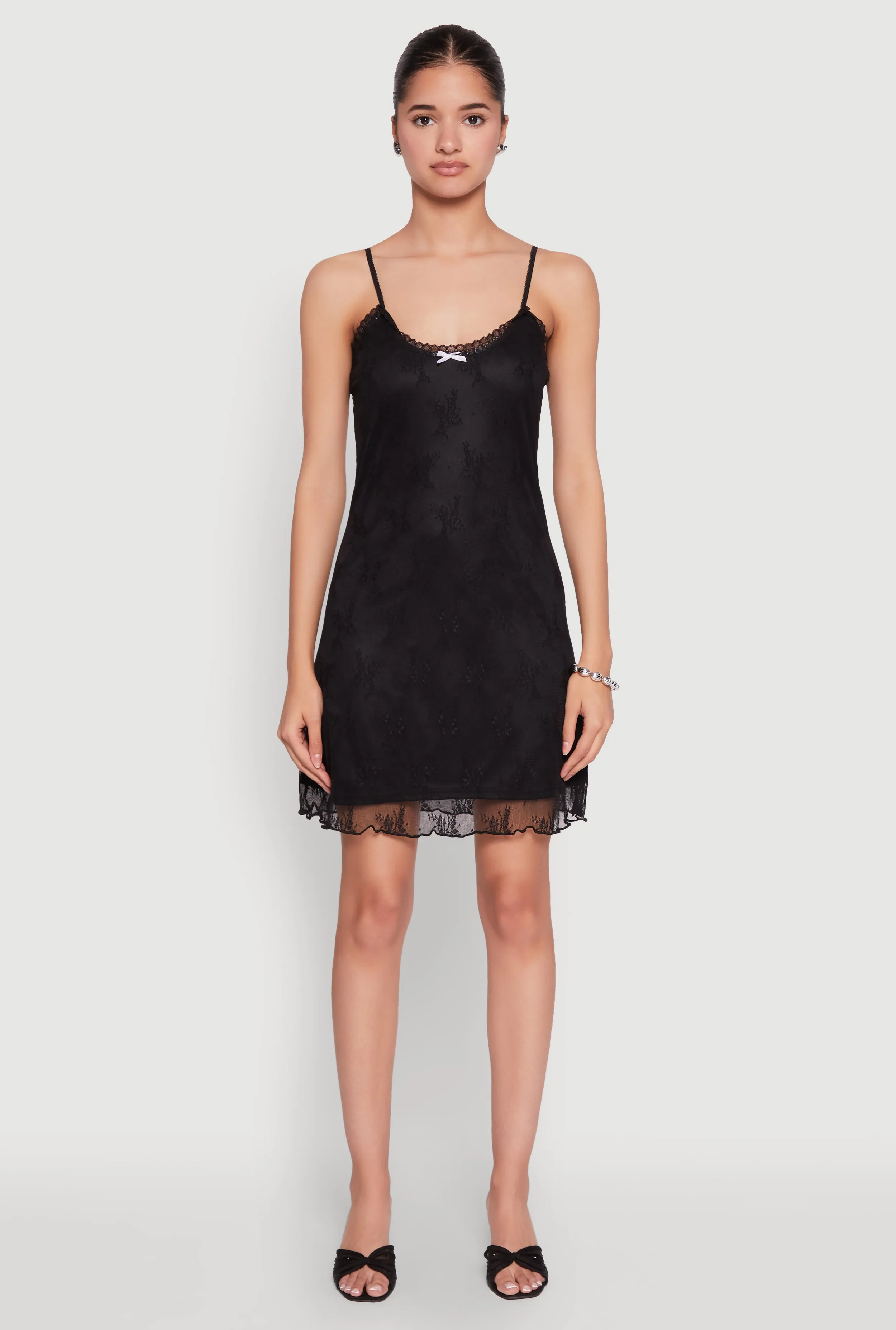 Floral Lace Overlay Mini Dress sold by Rainbow product image thumbnail 2