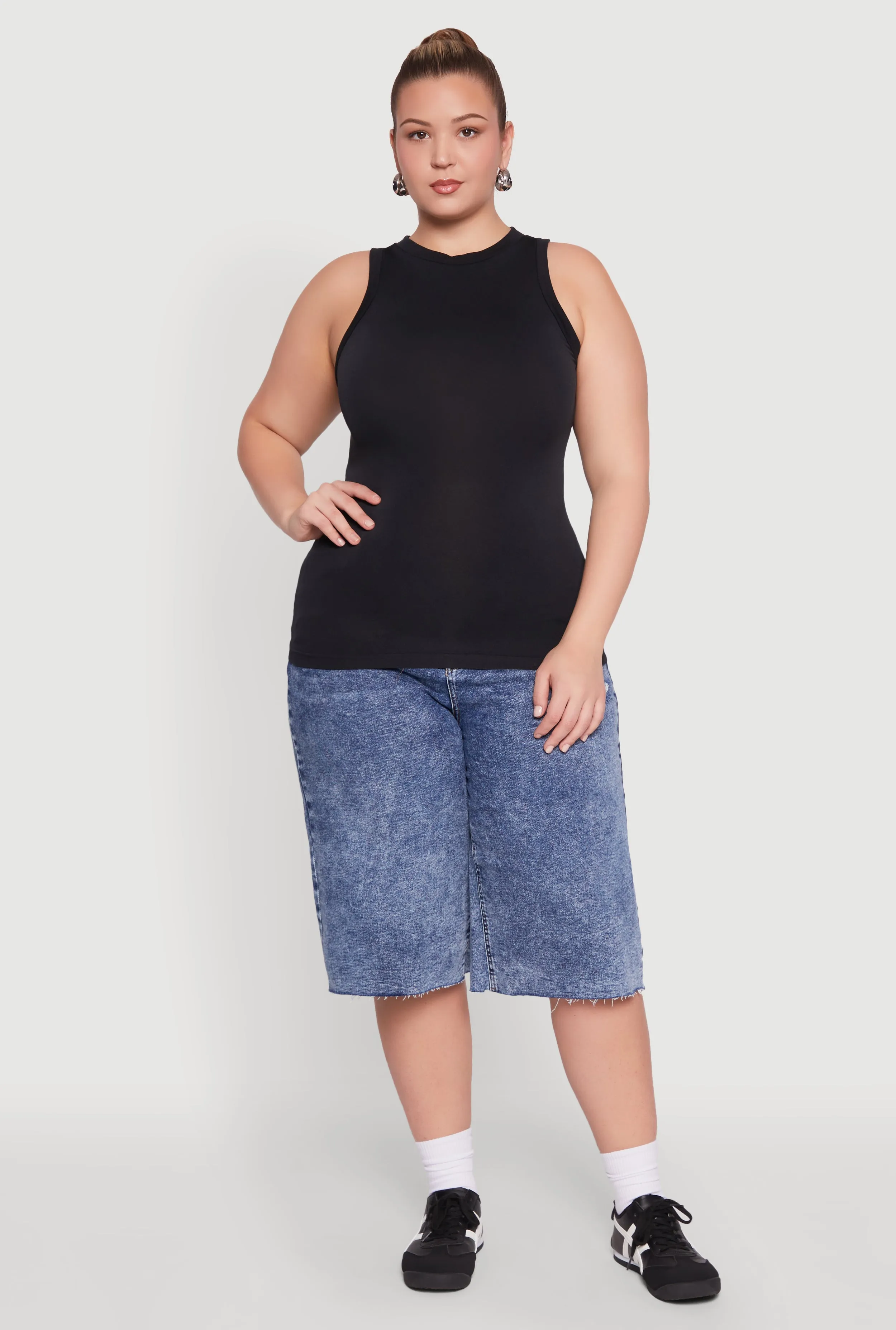 Plus Size Seamless Crew Neck Tank Top sold by Rainbow