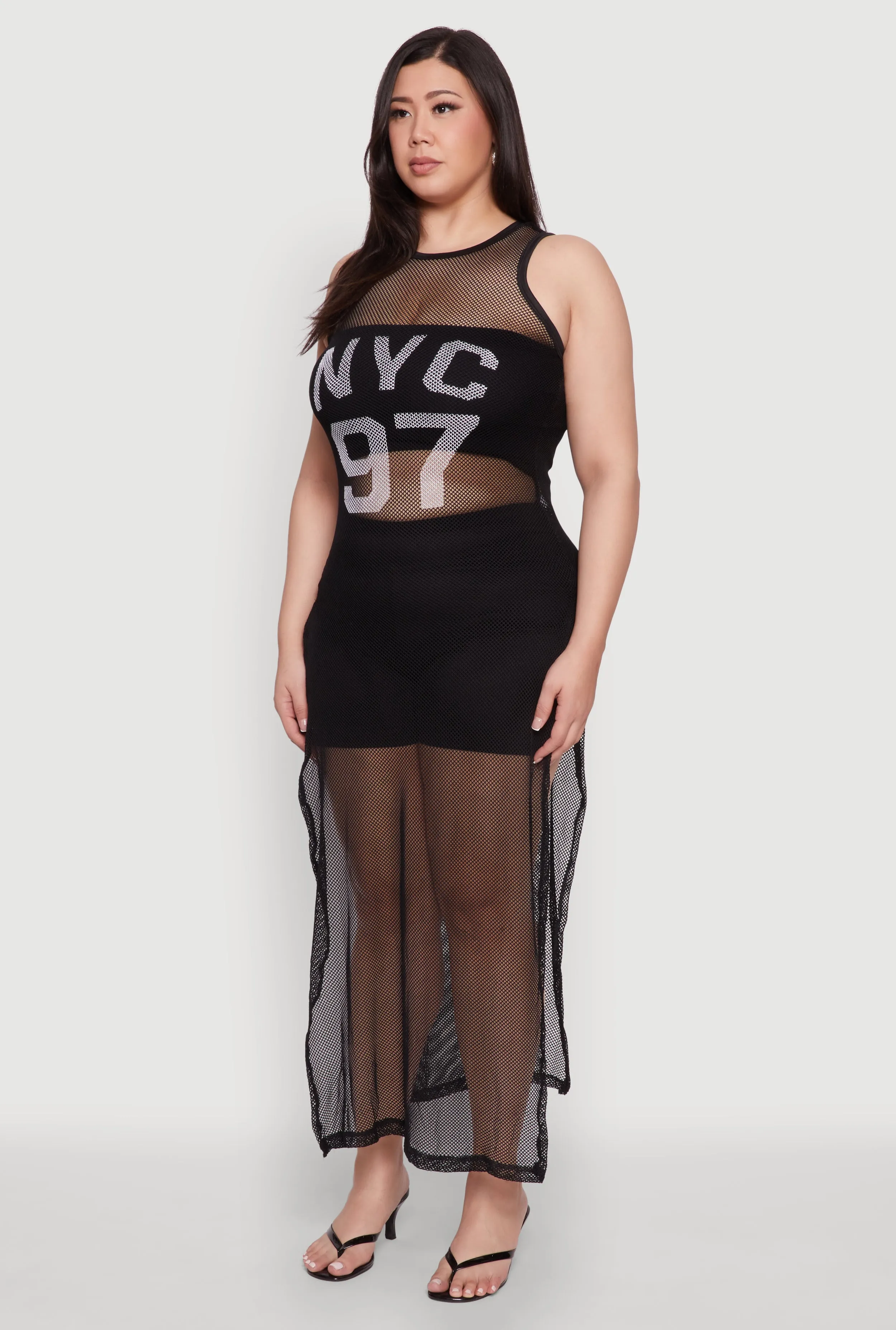 Plus Size NYC 97 Fishnet Maxi Top sold by Rainbow product image thumbnail 3