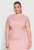 Plus Size Textured Knit Mock Neck Tank Top sold by Rainbow