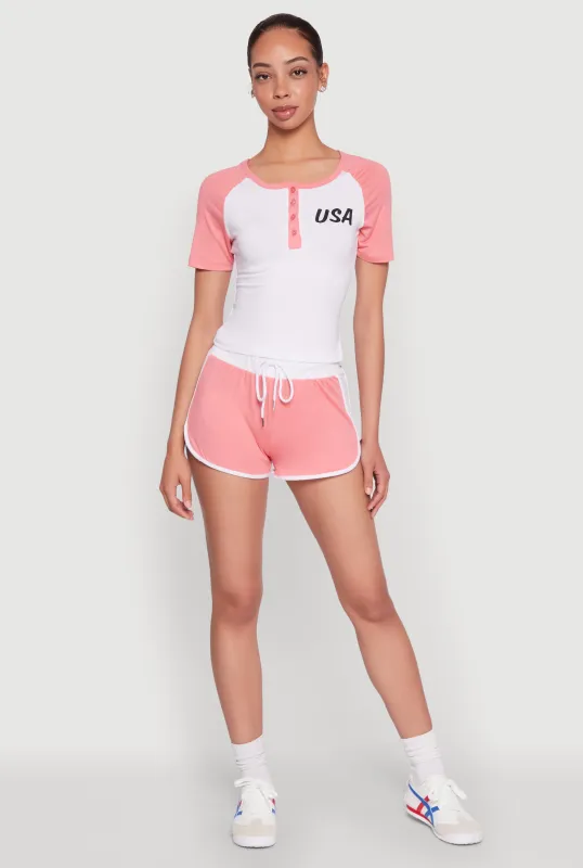 Contrast Trim Dolphin Shorts sold by Rainbow