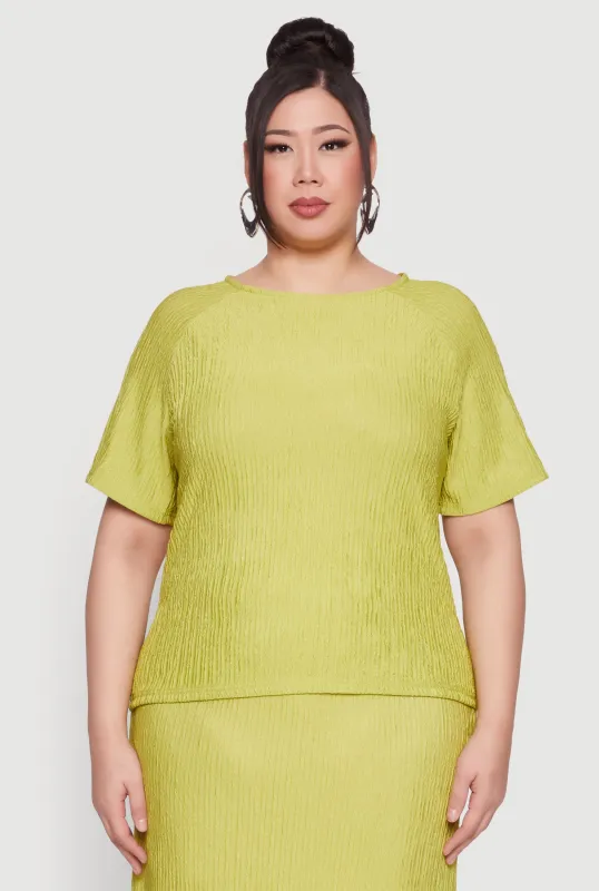 Plus Size Textured Knit Top sold by Rainbow