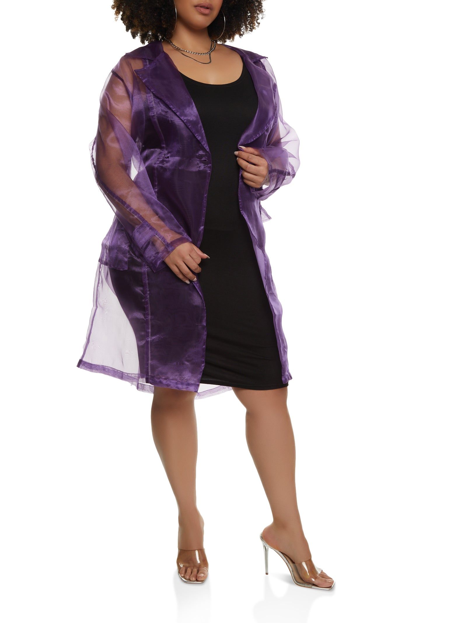 Plus Size Organza Trench Coat sold by Rainbow product image thumbnail 2