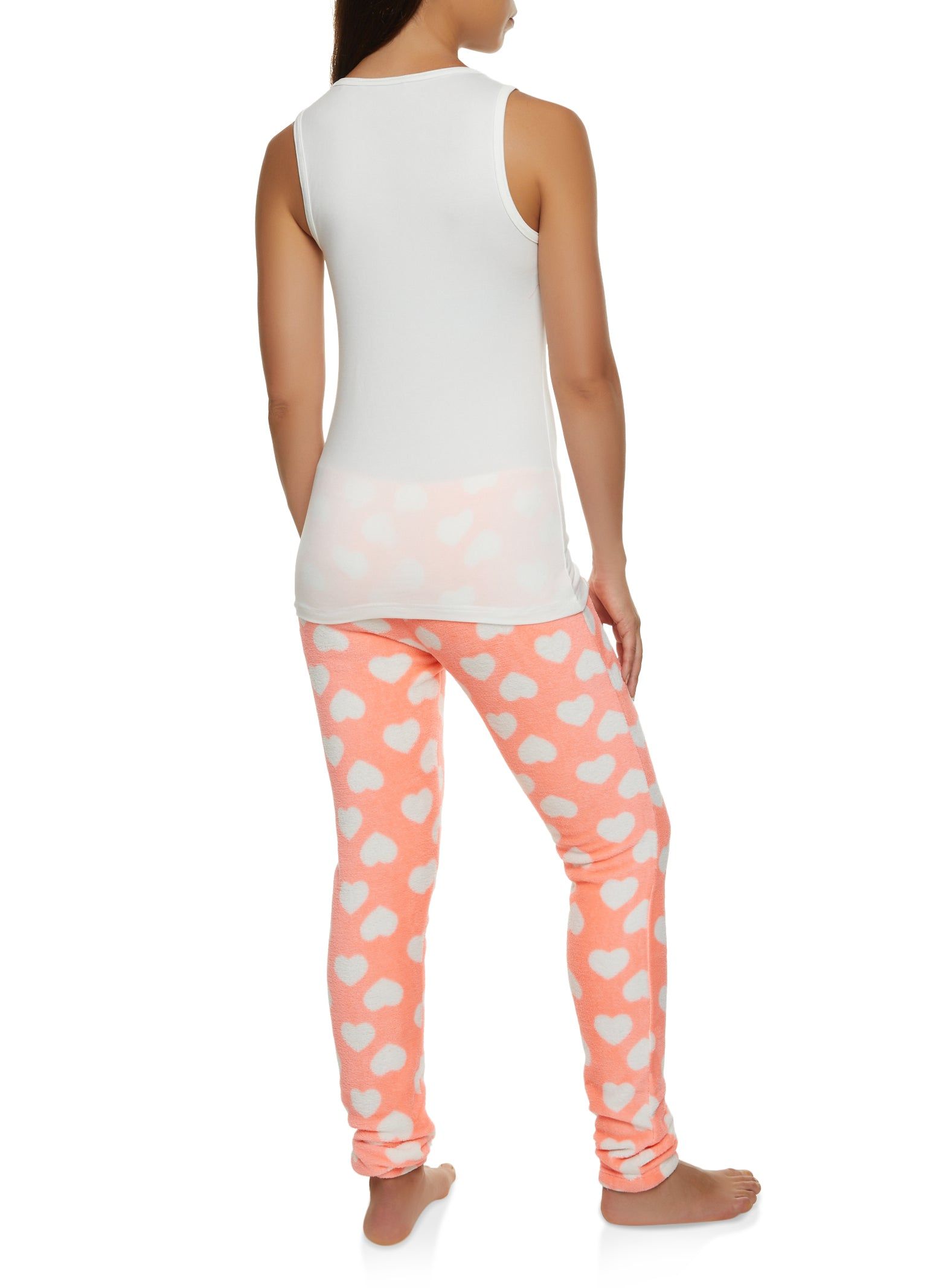 Let's Get Cozy Graphic Pajama Tank Top and Plush Pants sold by Rainbow product image thumbnail 2