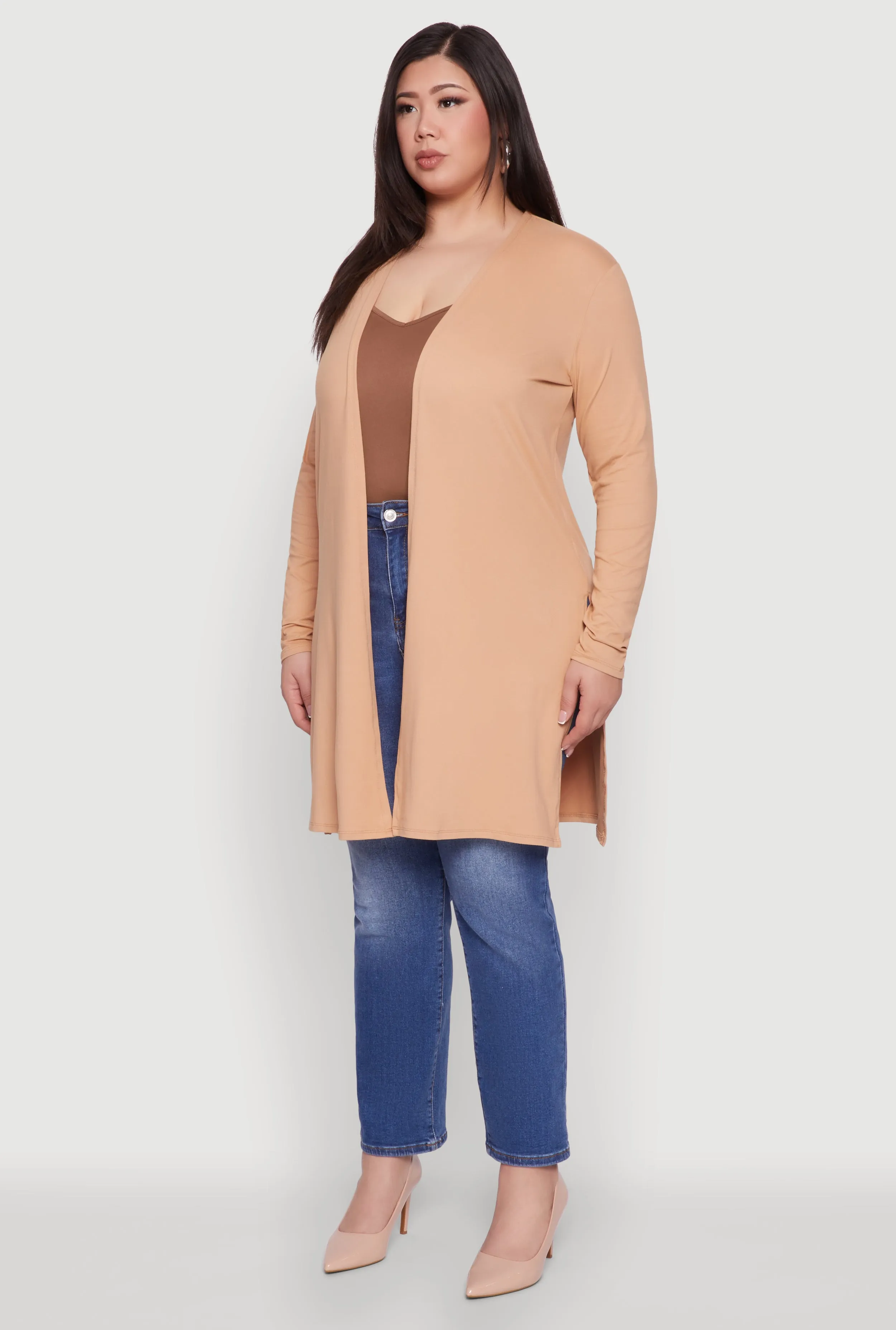 Plus Size Soft Knit Long Sleeve Duster sold by Rainbow product image thumbnail 5