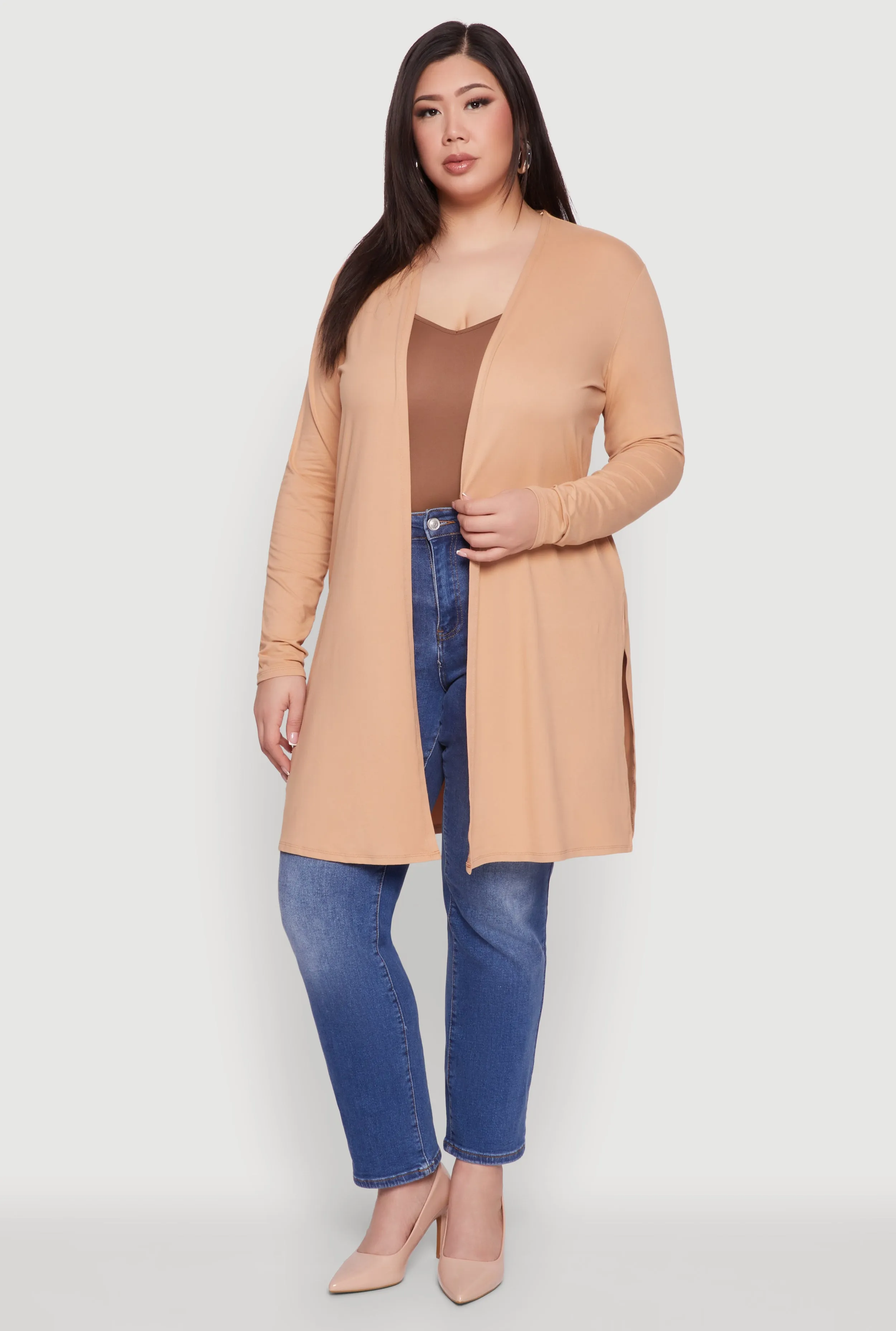 Plus Size Soft Knit Long Sleeve Duster sold by Rainbow product image thumbnail 3