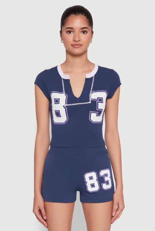 83 Notch Neck Top sold by Rainbow