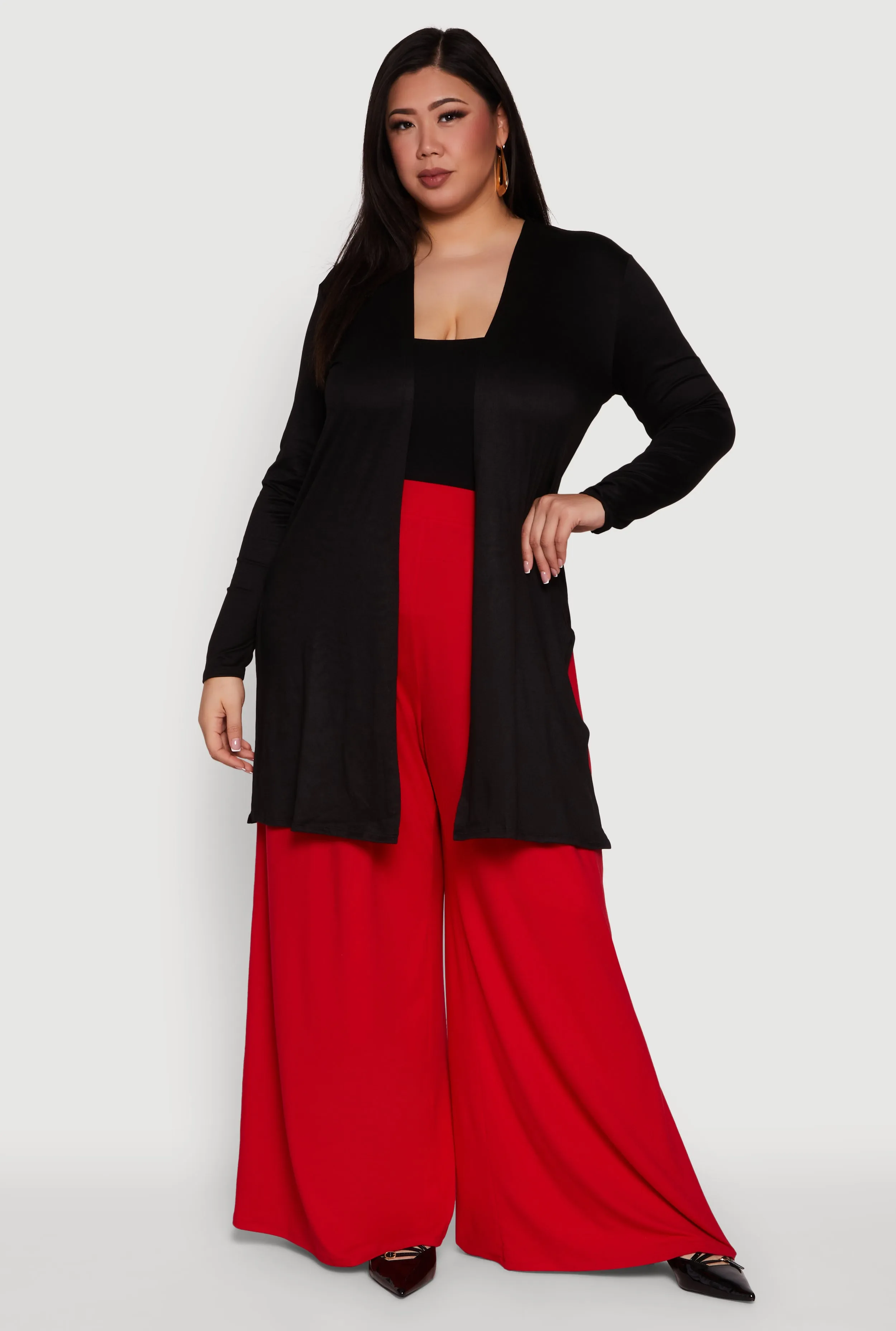 Plus Size Soft Knit Long Sleeve Duster sold by Rainbow