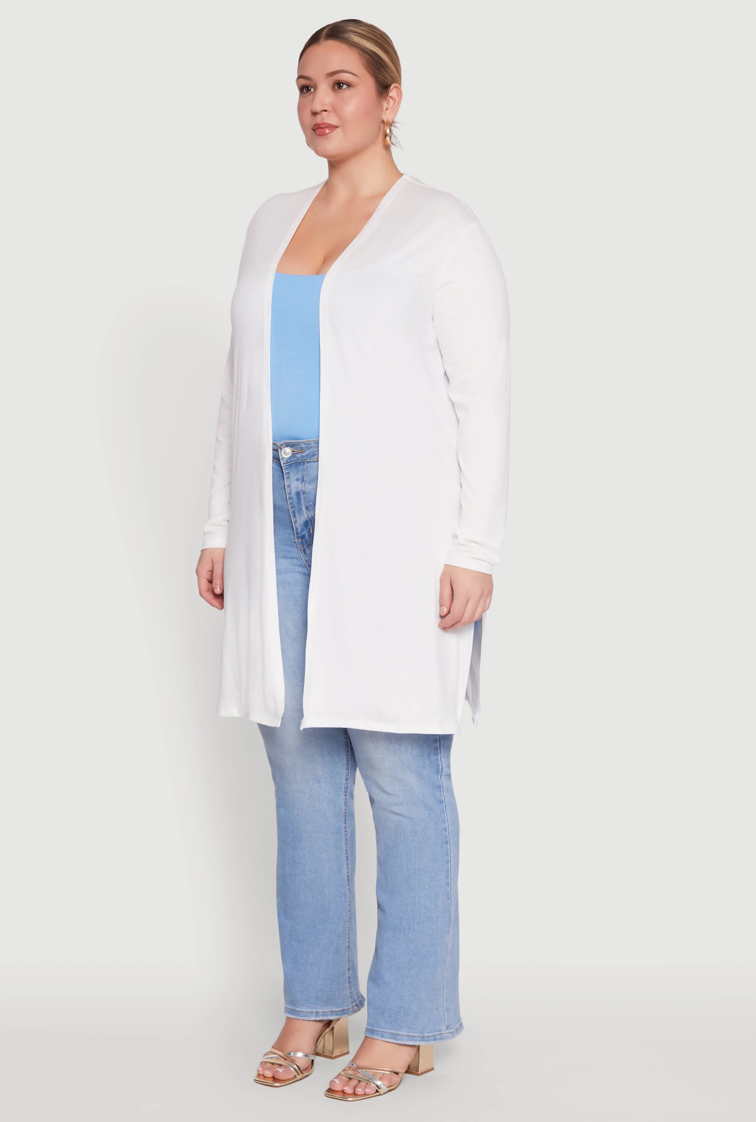 Plus Size Soft Knit Long Sleeve Duster sold by Rainbow product image thumbnail 5