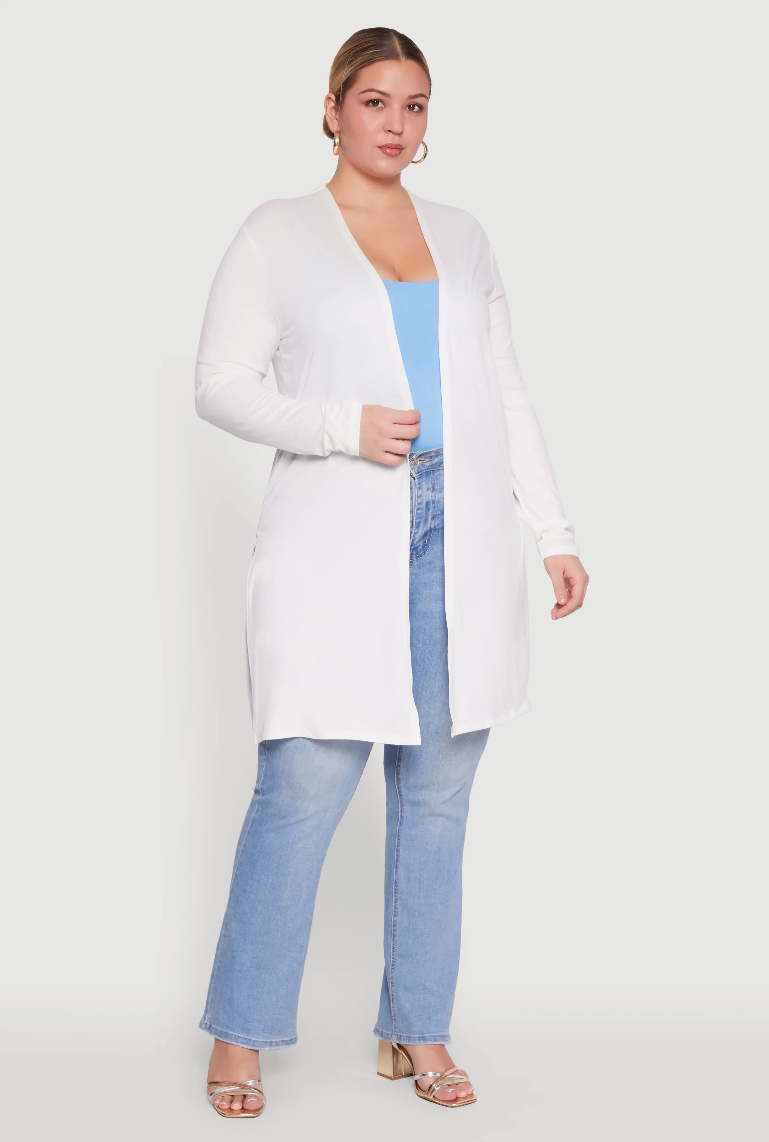 Plus Size Soft Knit Long Sleeve Duster sold by Rainbow product image thumbnail 3