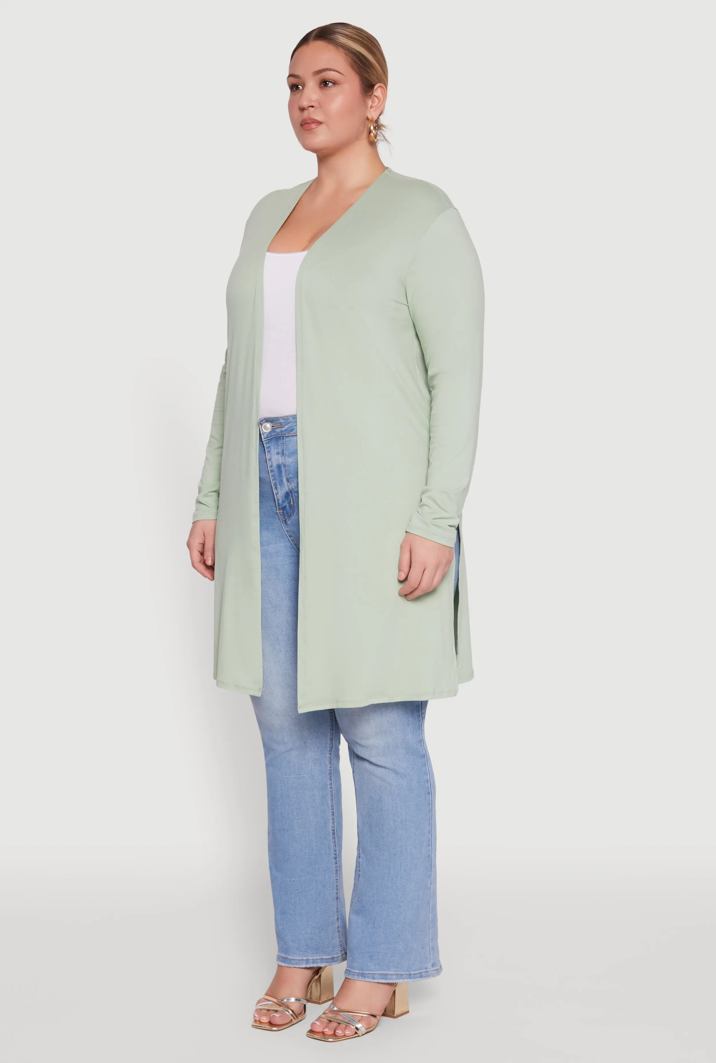 Plus Size Soft Knit Long Sleeve Duster sold by Rainbow product image thumbnail 5