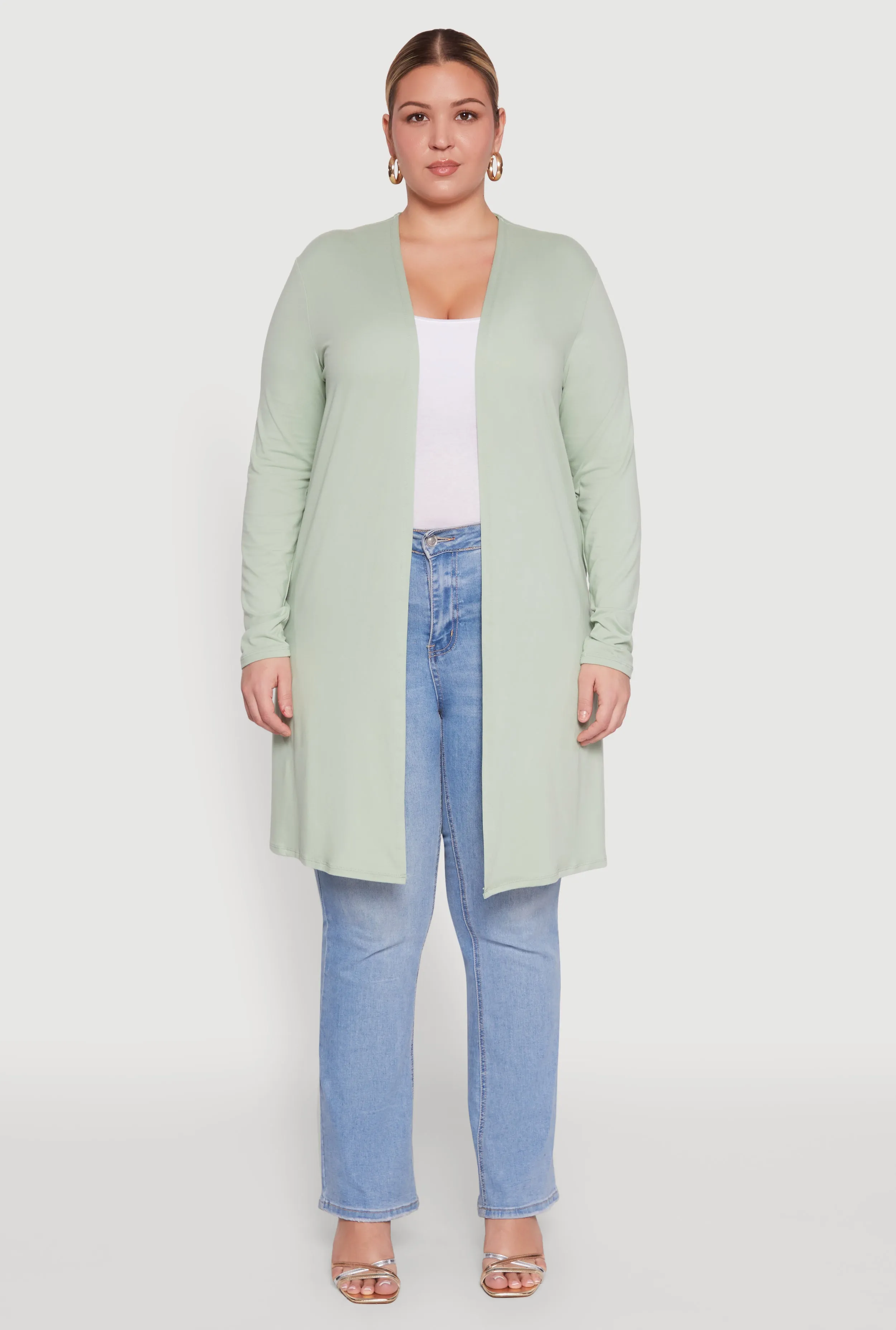 Plus Size Soft Knit Long Sleeve Duster sold by Rainbow product image thumbnail 3