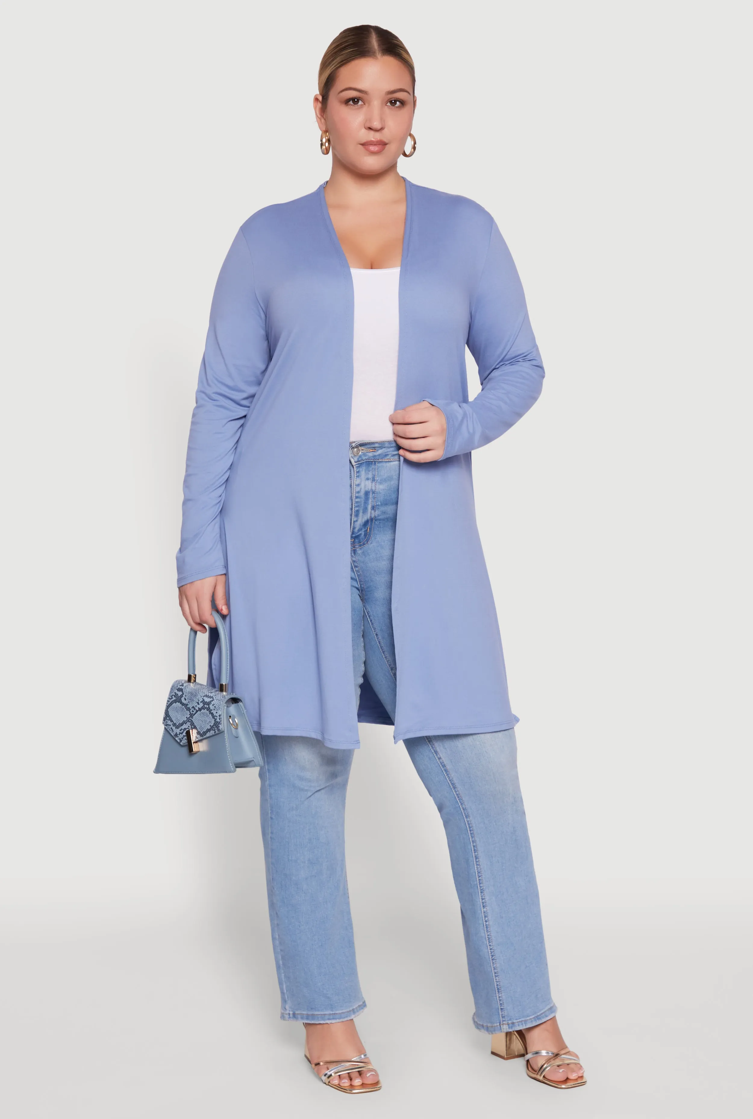 Plus Size Soft Knit Long Sleeve Duster sold by Rainbow