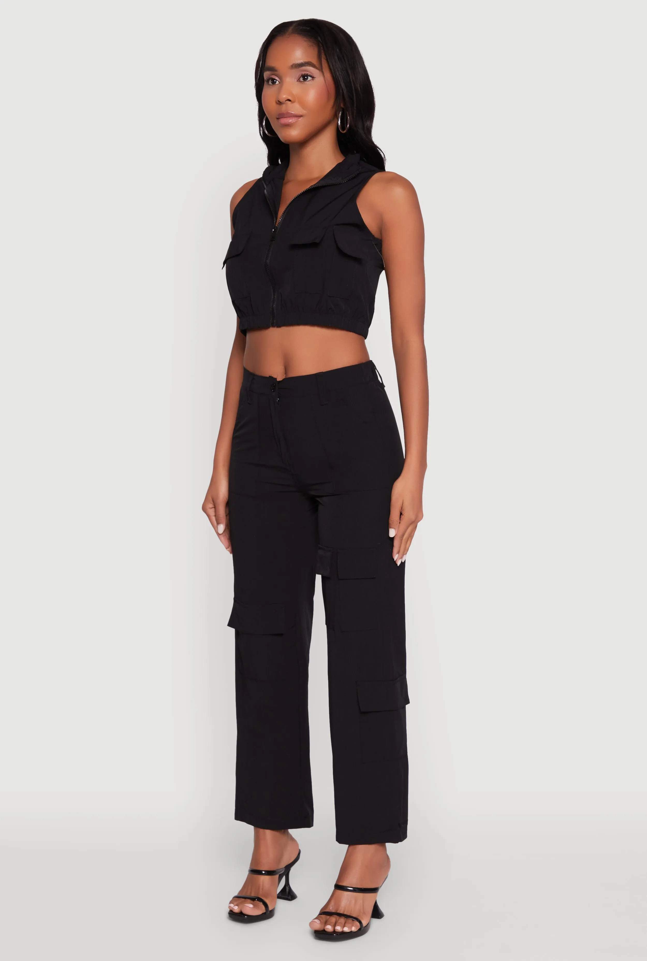 Zip Front Cargo Pocket Windbreaker Vest sold by Rainbow product image thumbnail 5