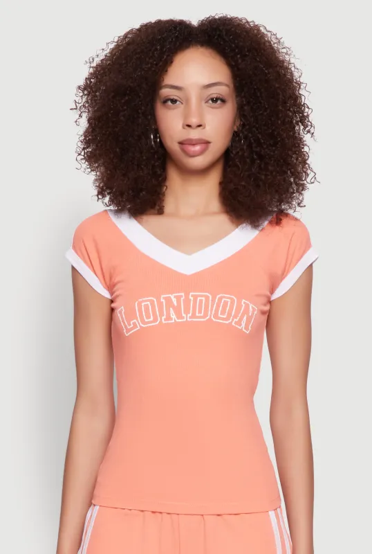 Contrast Trim London Graphic Top sold by Rainbow