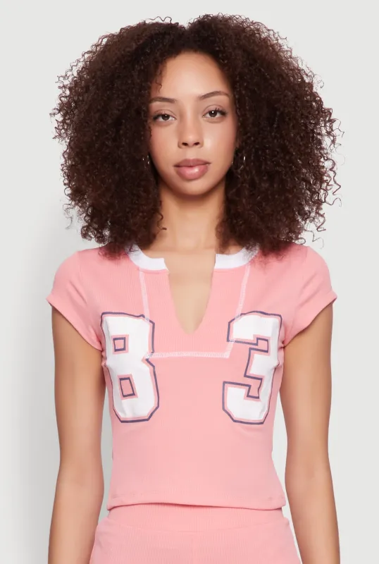 83 Notch Neck Top sold by Rainbow