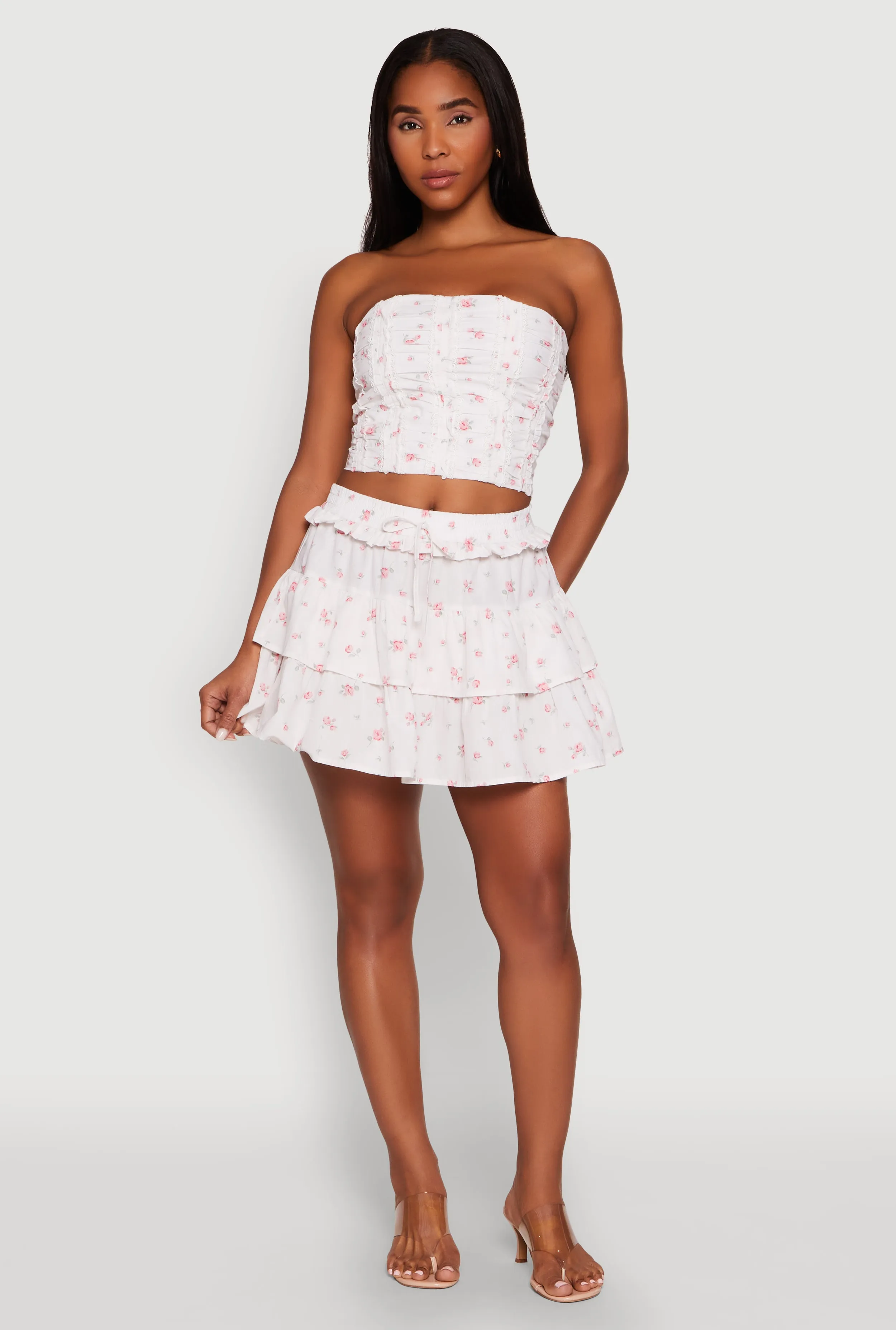Iris High Waist Tiered Mini Skirt sold by Rainbow product image thumbnail 2