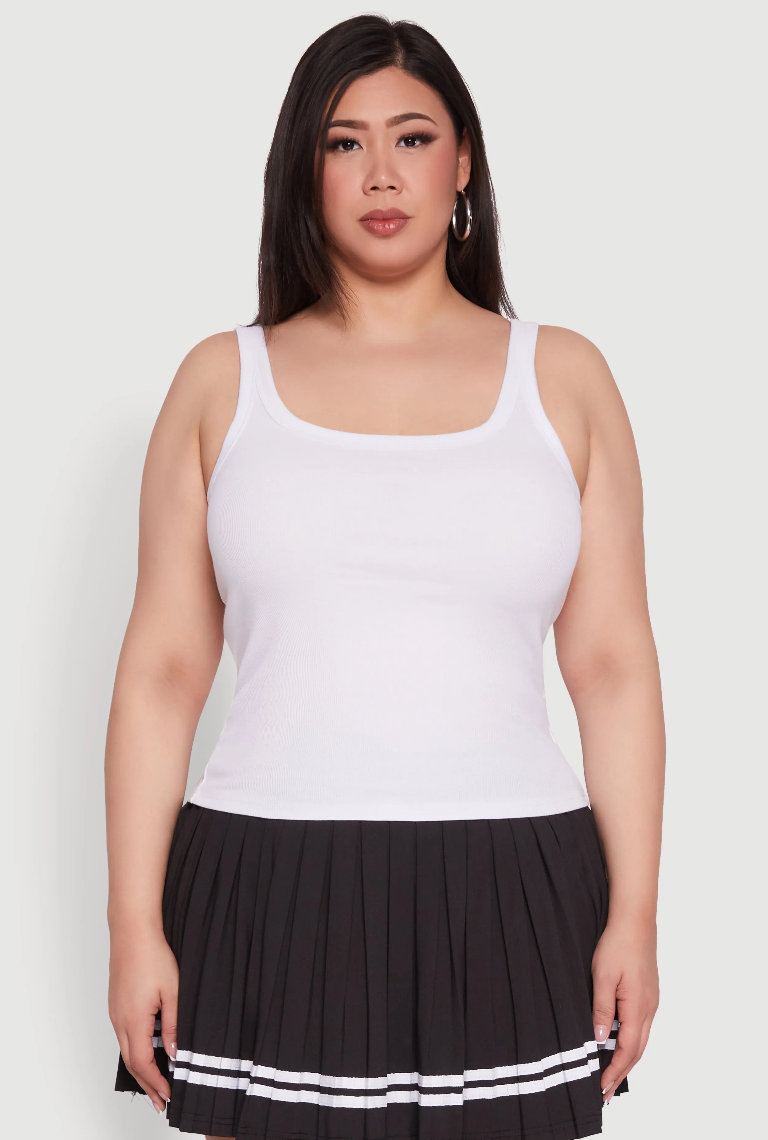 Plus Size Rib Knit Basic Tank Top sold by Rainbow product image thumbnail 2