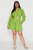 Plus Size Chic High Waisted Textured Knit Shorts sold by Rainbow