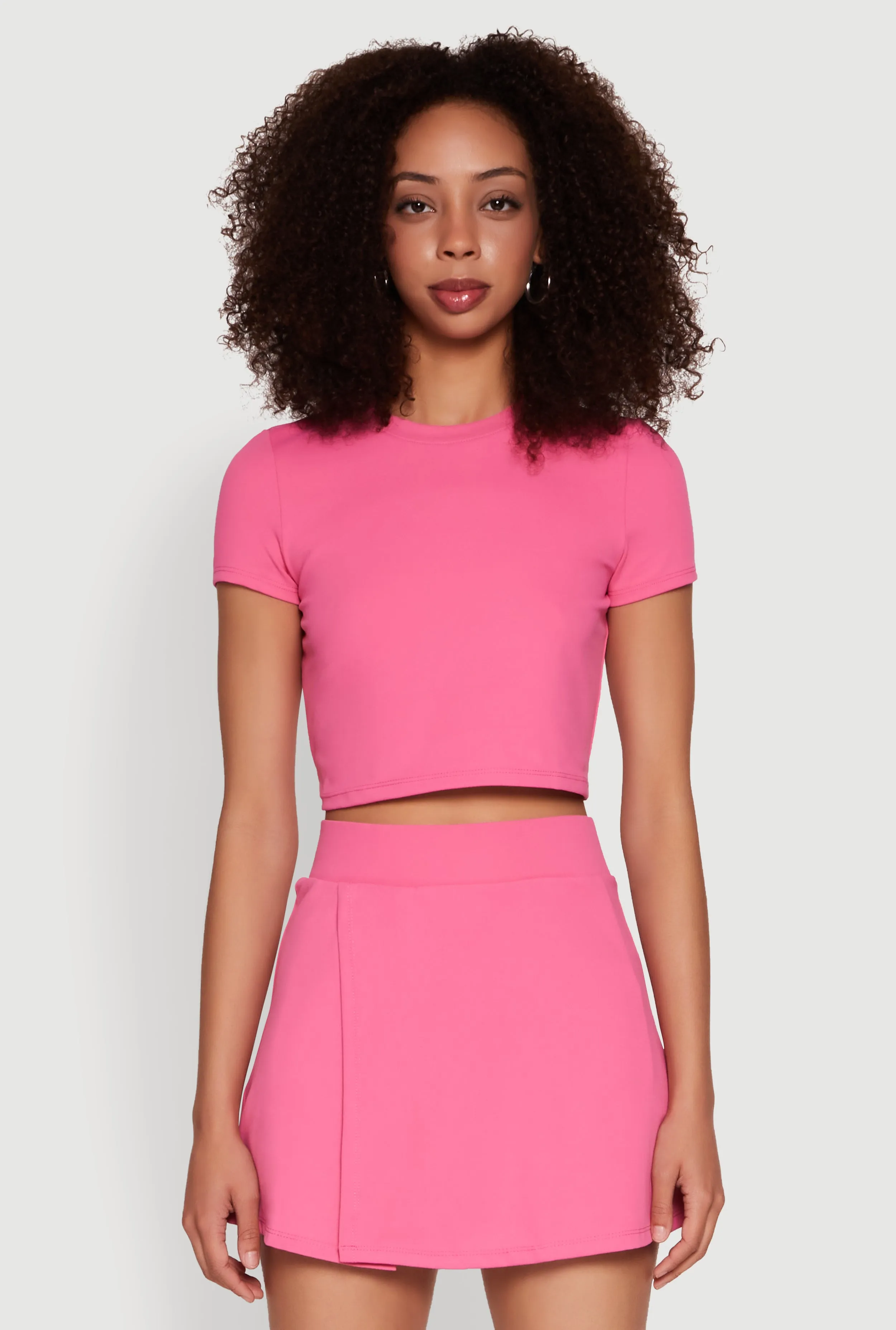 Cut Out Back Crew Neck Crop Top sold by Rainbow