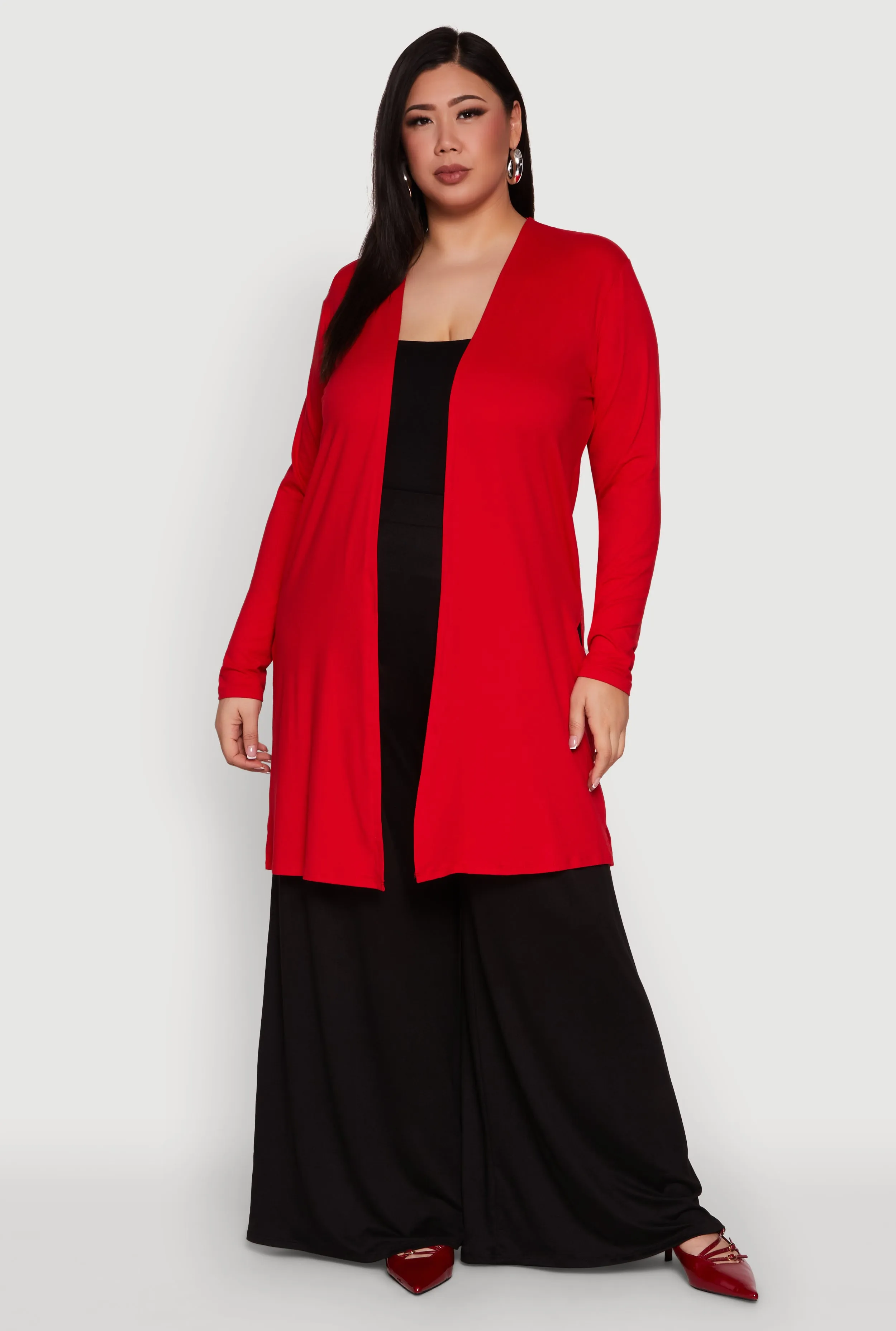 Plus Size Soft Knit Long Sleeve Duster sold by Rainbow