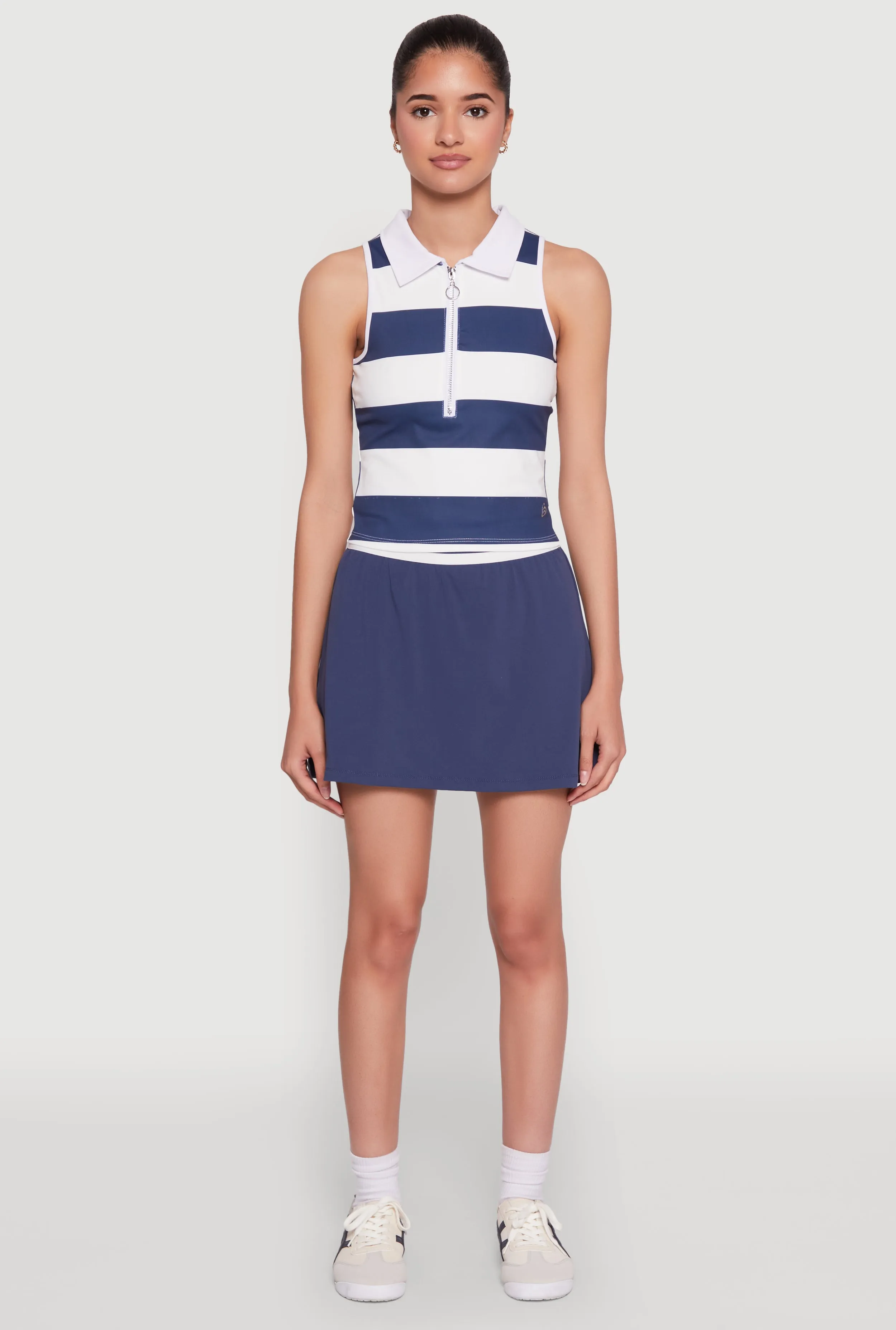 Striped Quarter Zip Sleeveless Polo Shirt sold by Rainbow product image thumbnail 2