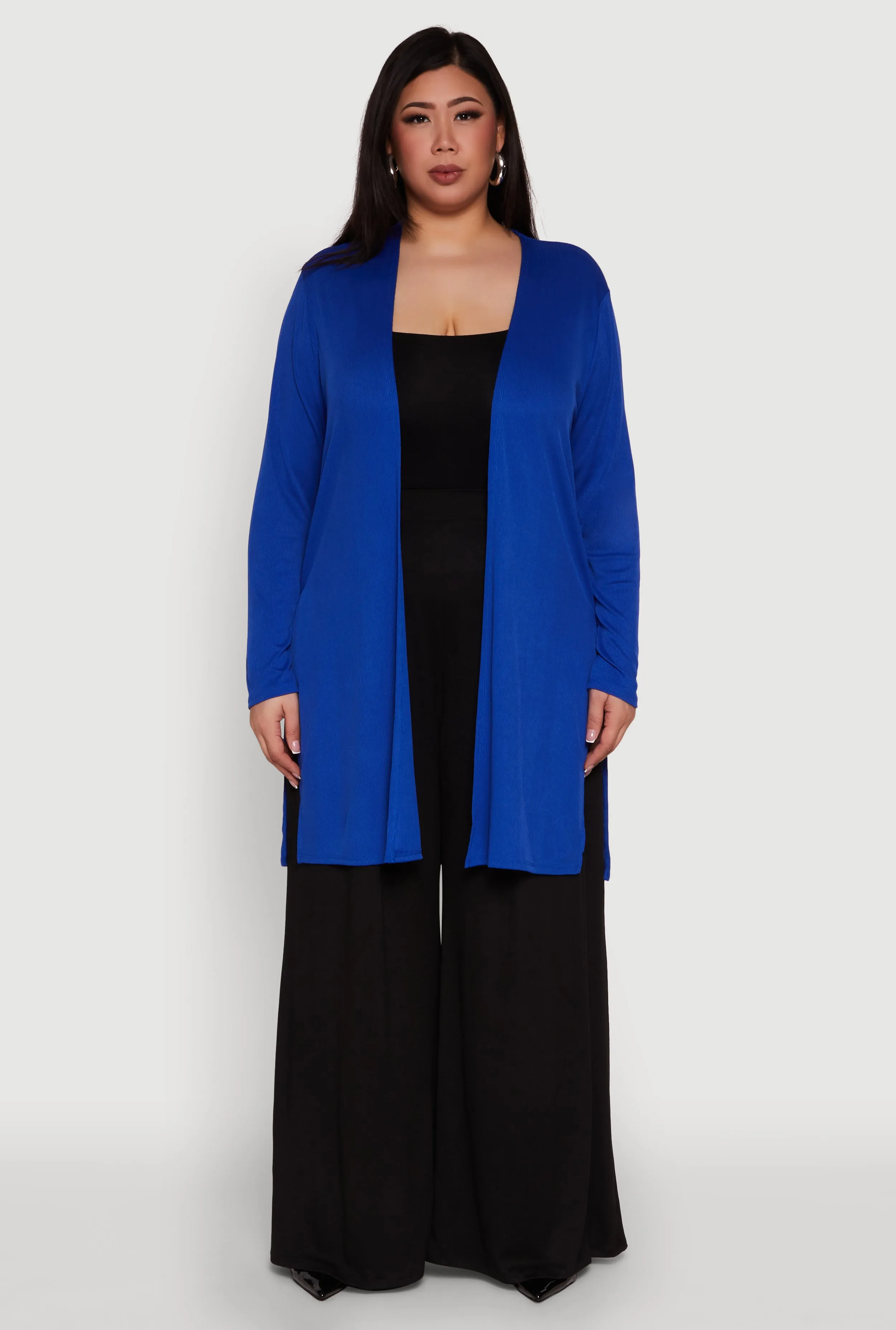 Plus Size Rib Knit Long Sleeve Duster sold by Rainbow product image thumbnail 3