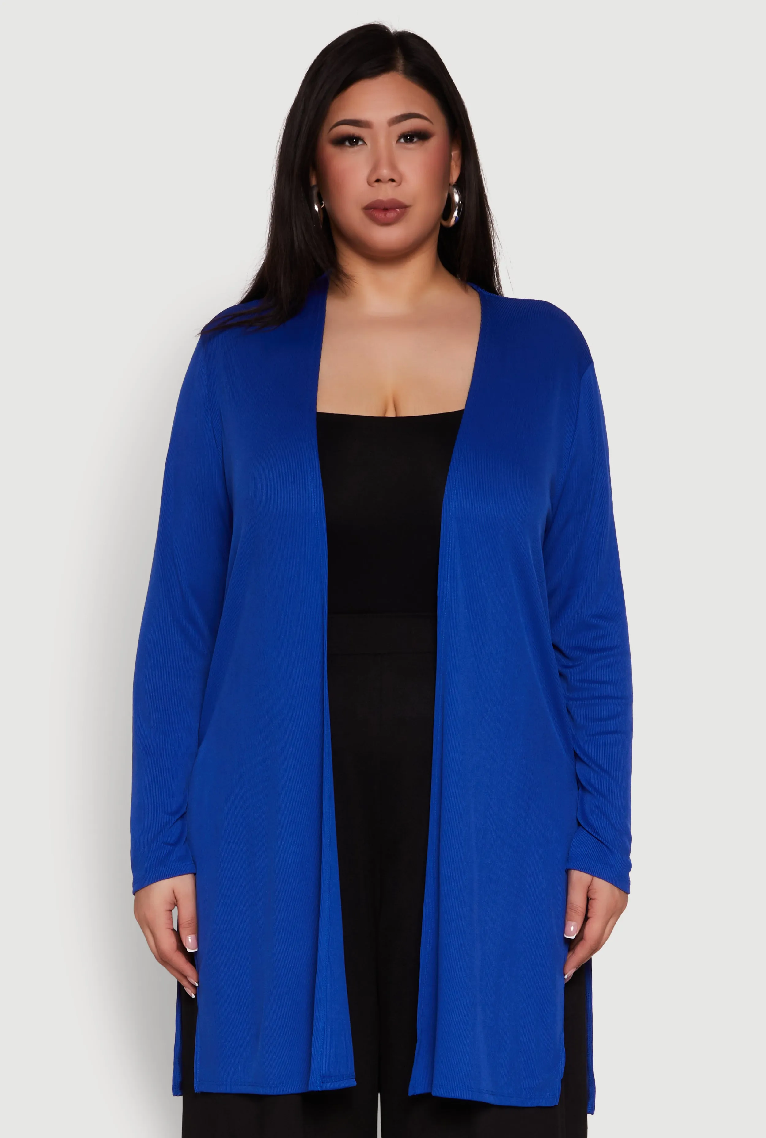 Plus Size Rib Knit Long Sleeve Duster sold by Rainbow product image thumbnail 2