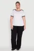 Plus Size Contrast Trim Short Sleeve Top sold by Rainbow